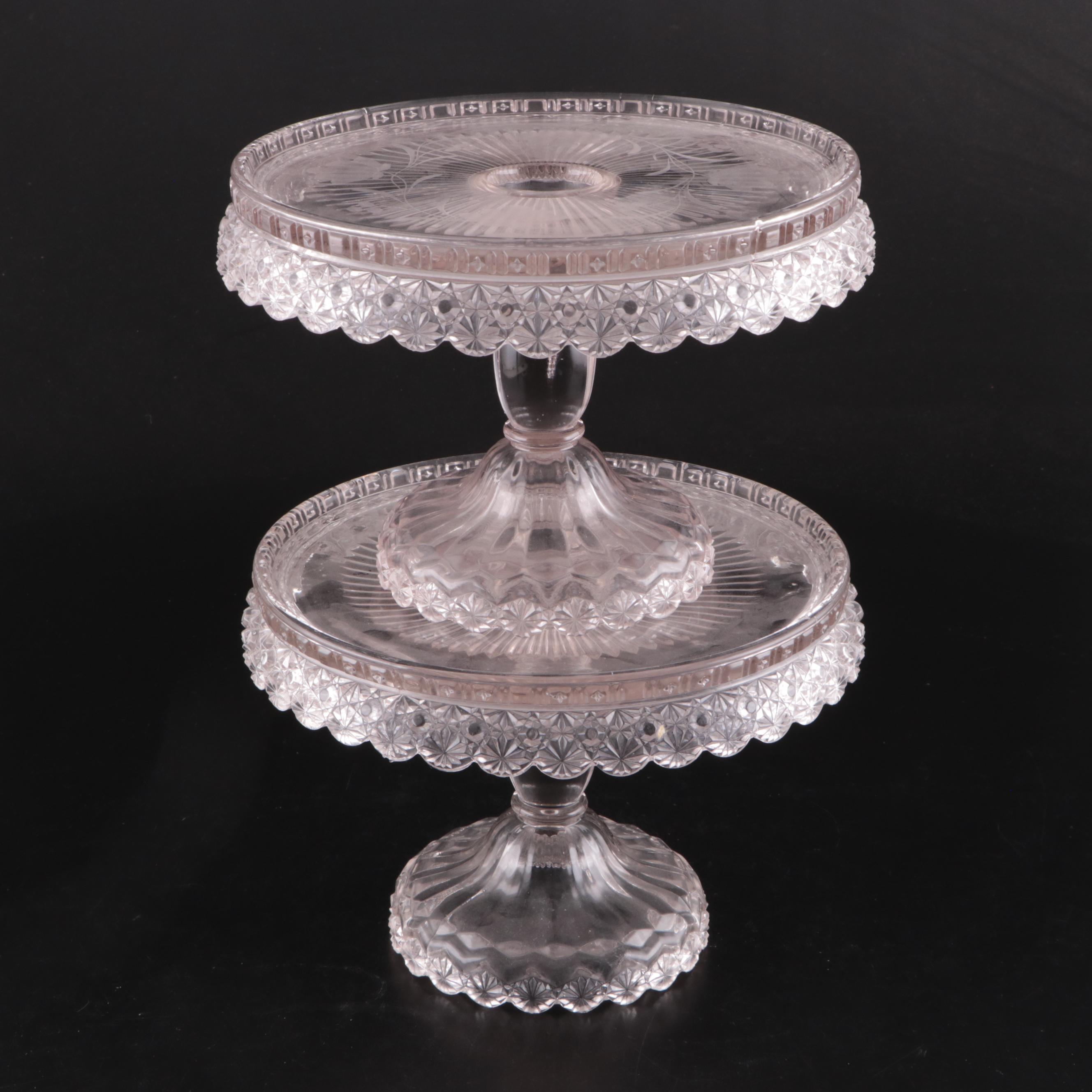 Dalzell Brothers & Gilmore EAPG Daisy Button Cake Stands
