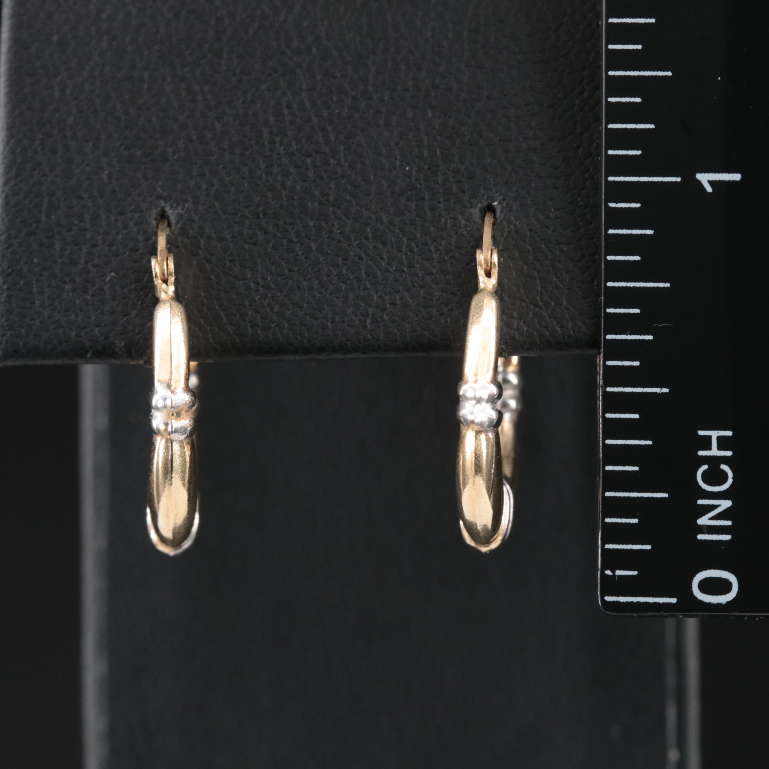 14K Two-Tone Hoop Earrings