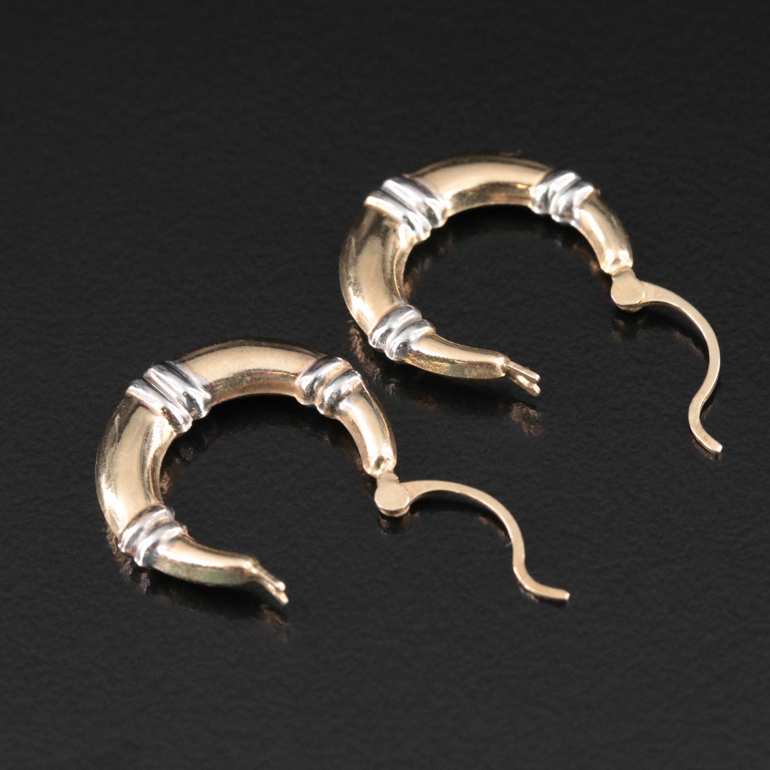 14K Two-Tone Hoop Earrings