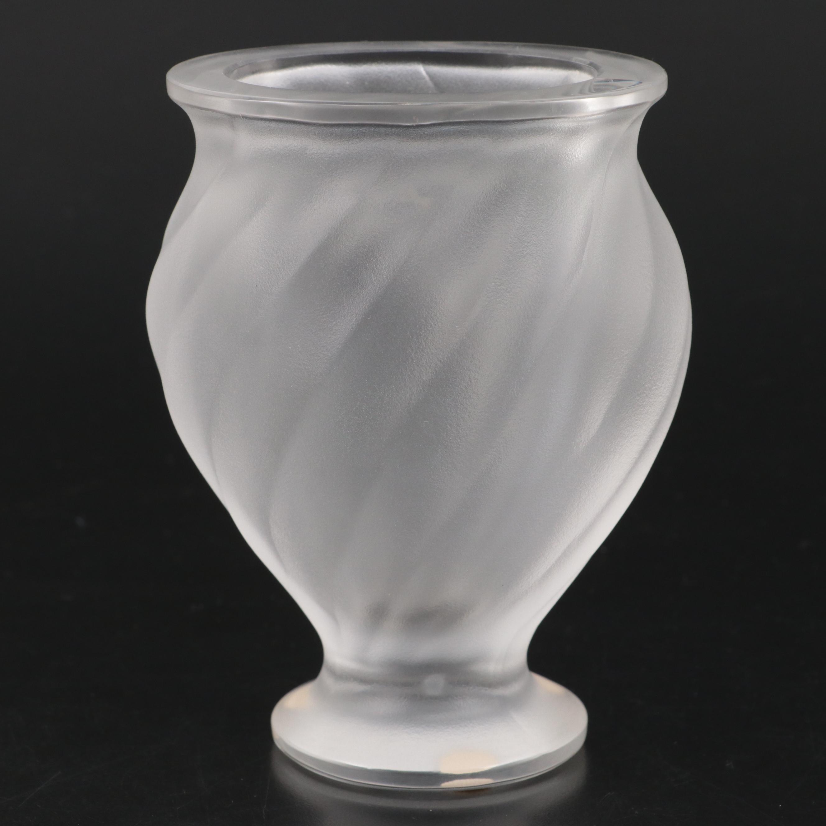 Lalique "Rosine" Frosted Crystal Vase