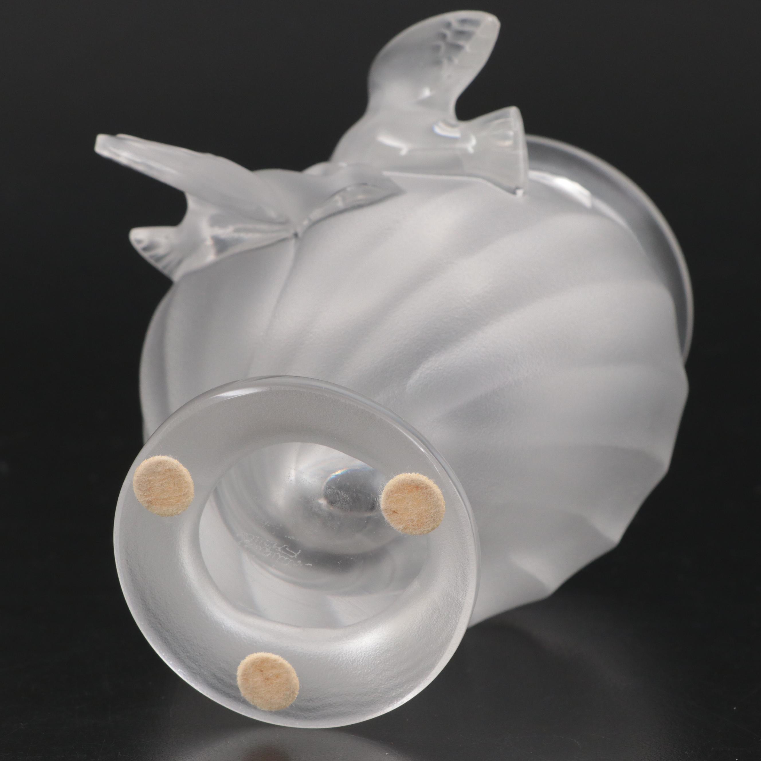 Lalique "Rosine" Frosted Crystal Vase