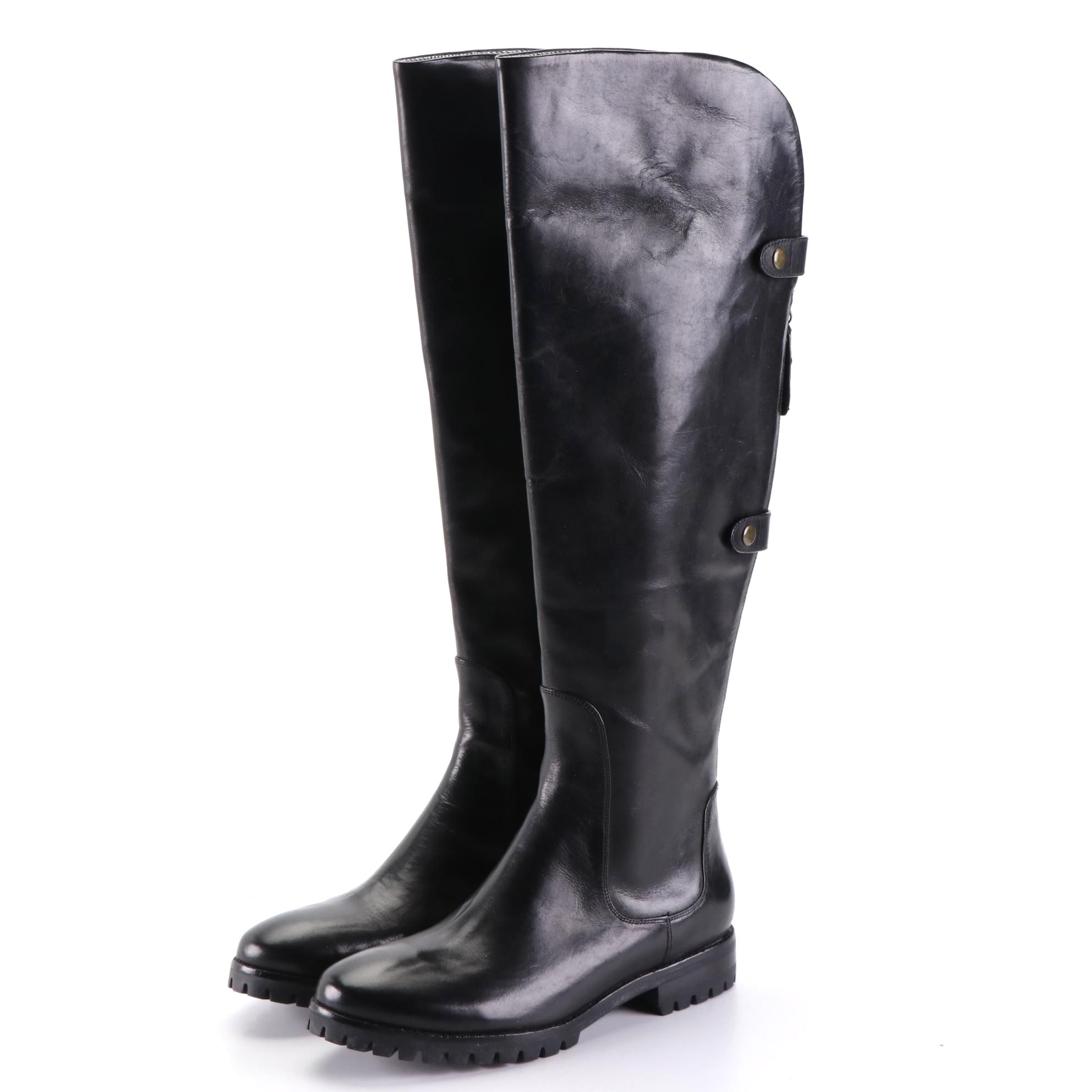 Cole Haan Black Leather Air Chatham Boots with Box