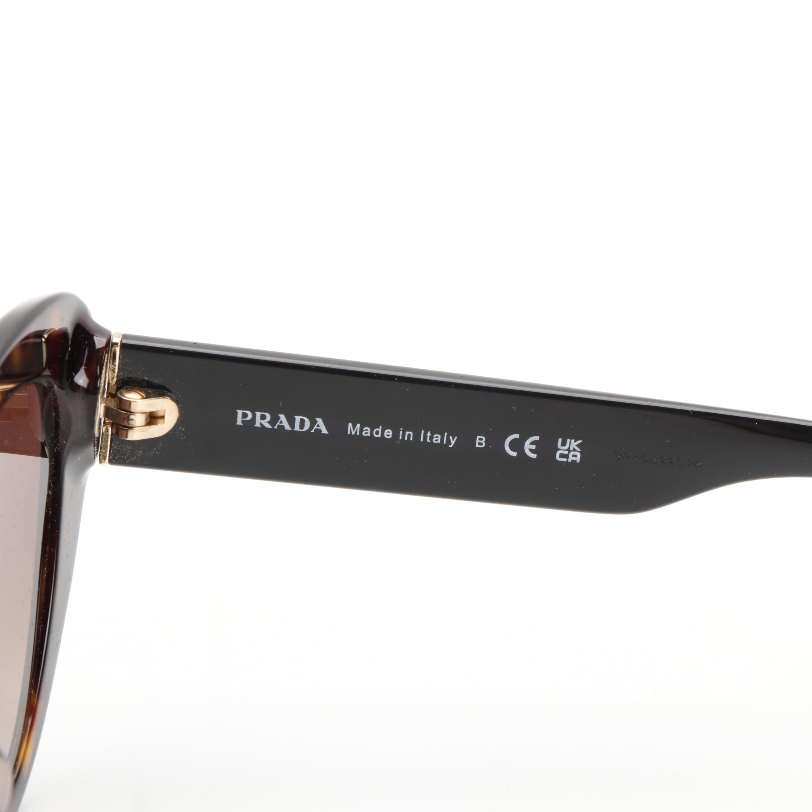 Prada SPR13Y-F Havana Brown Cat Eye Sunglasses with Case and Box