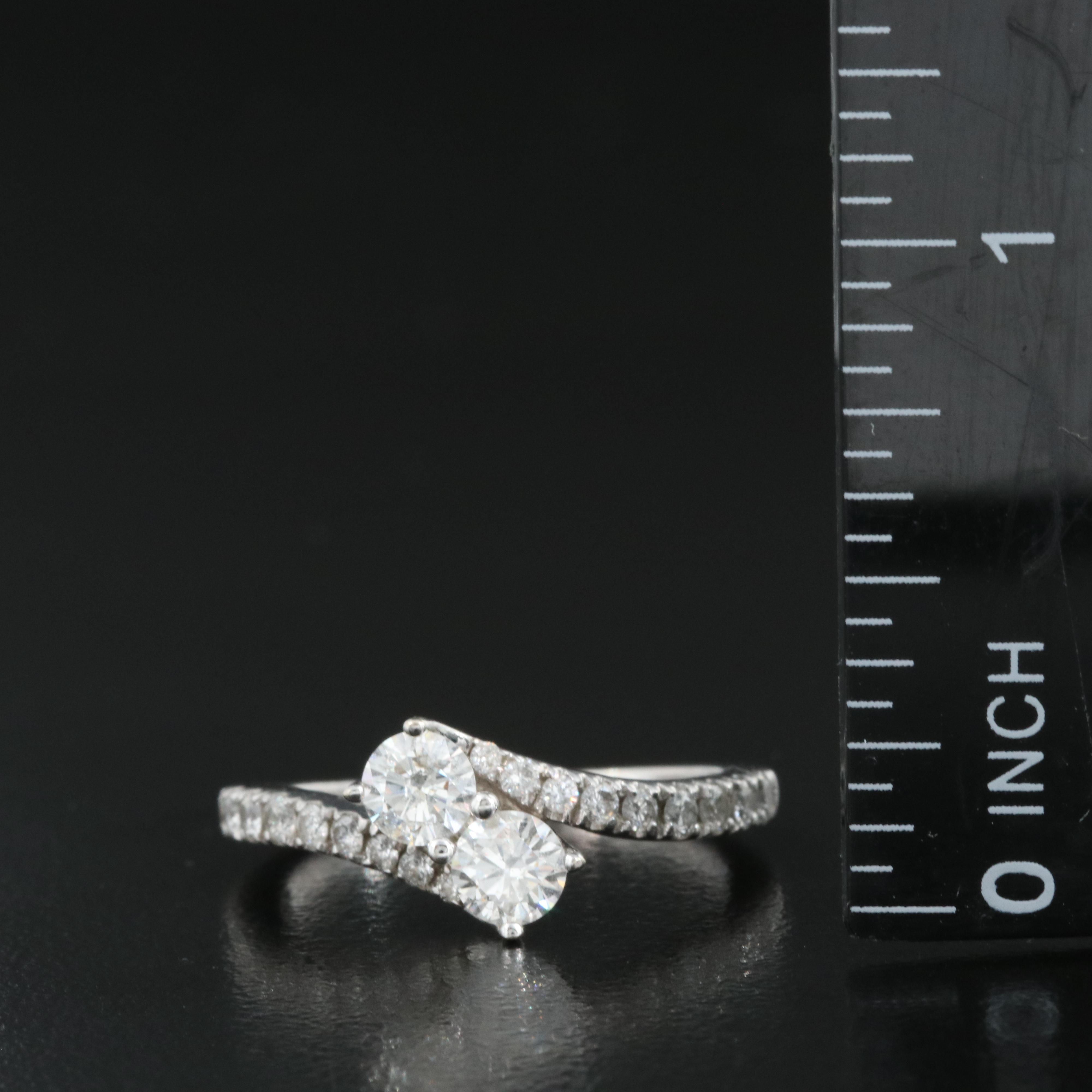 14K 1.04 CTW Diamond Bypass Ring