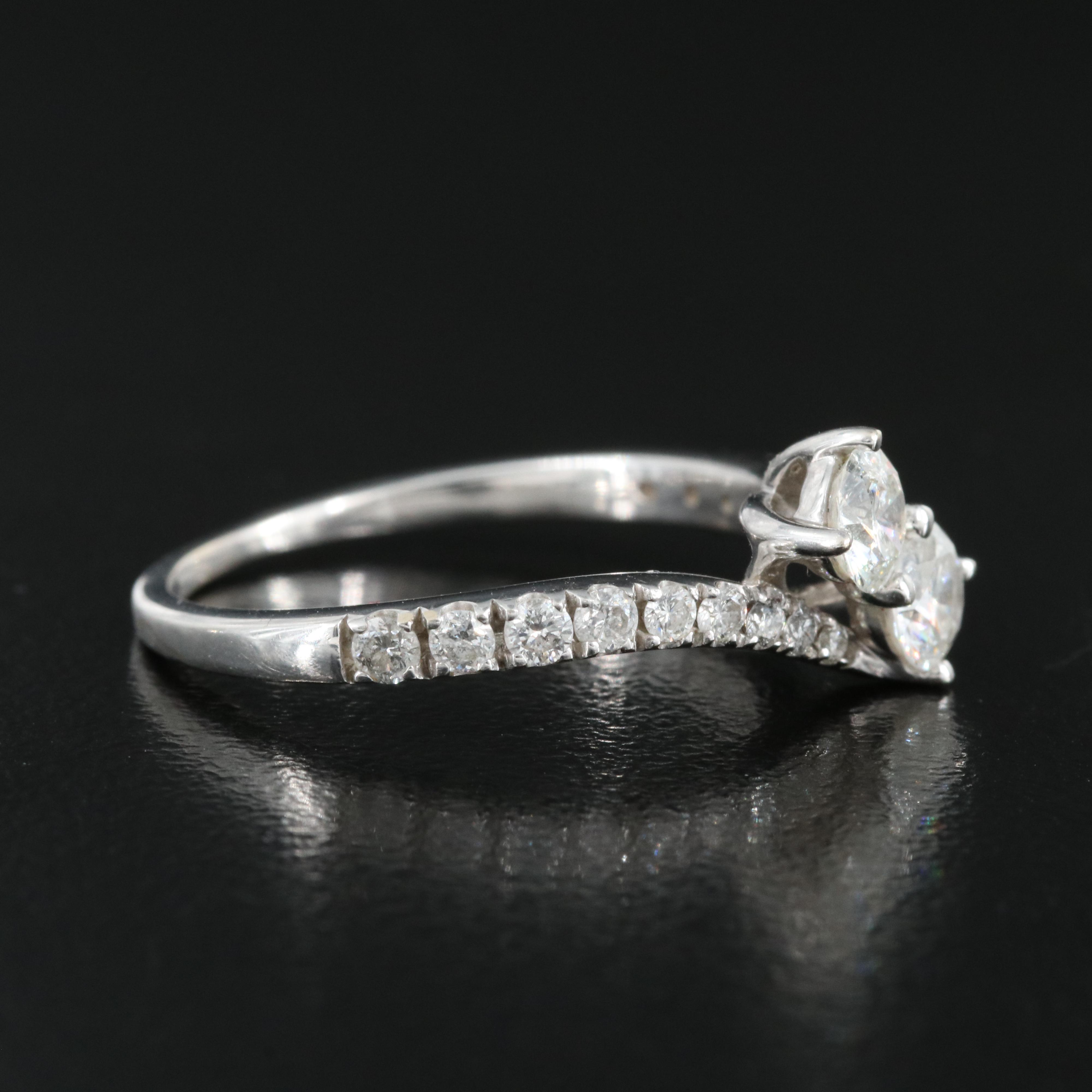 14K 1.04 CTW Diamond Bypass Ring