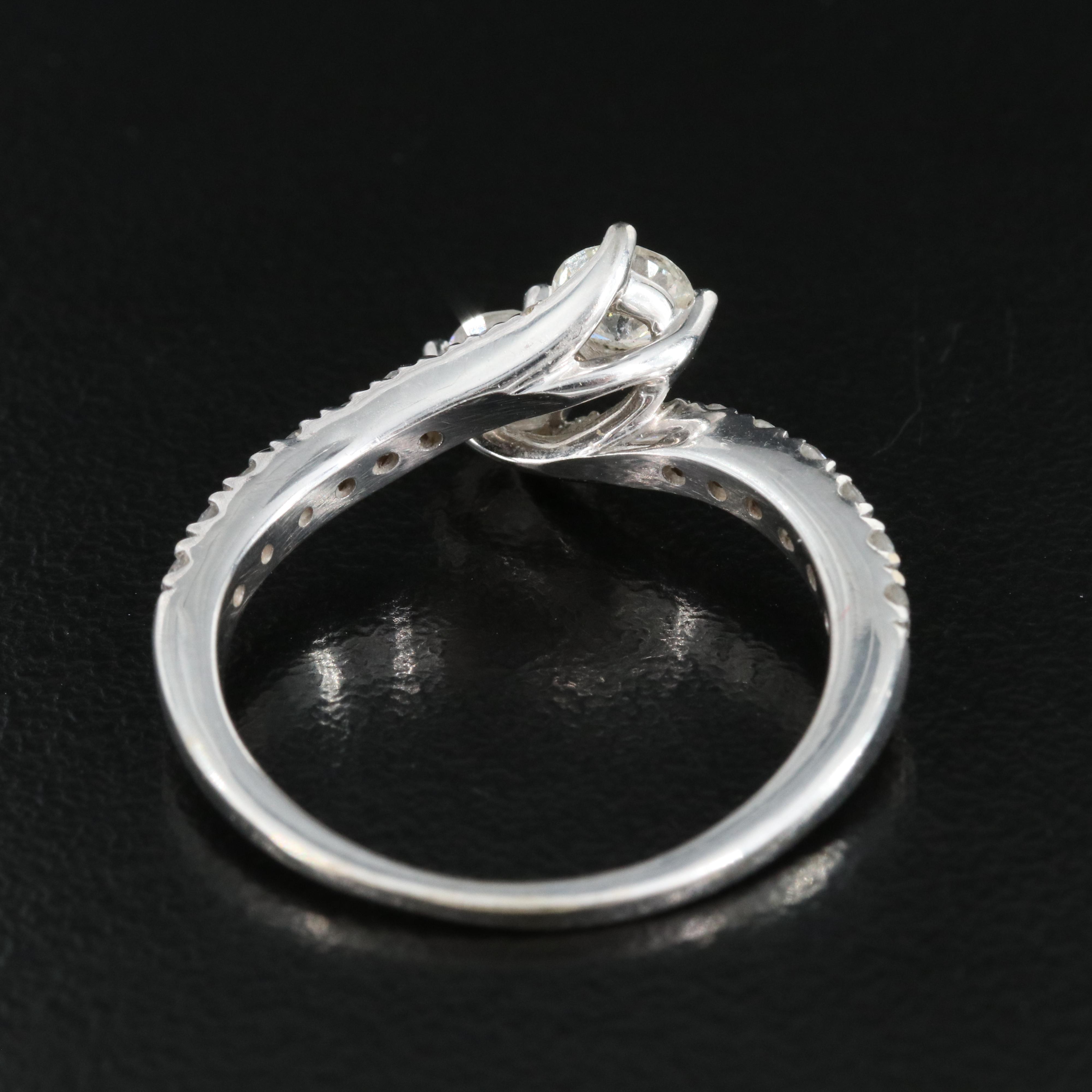 14K 1.04 CTW Diamond Bypass Ring