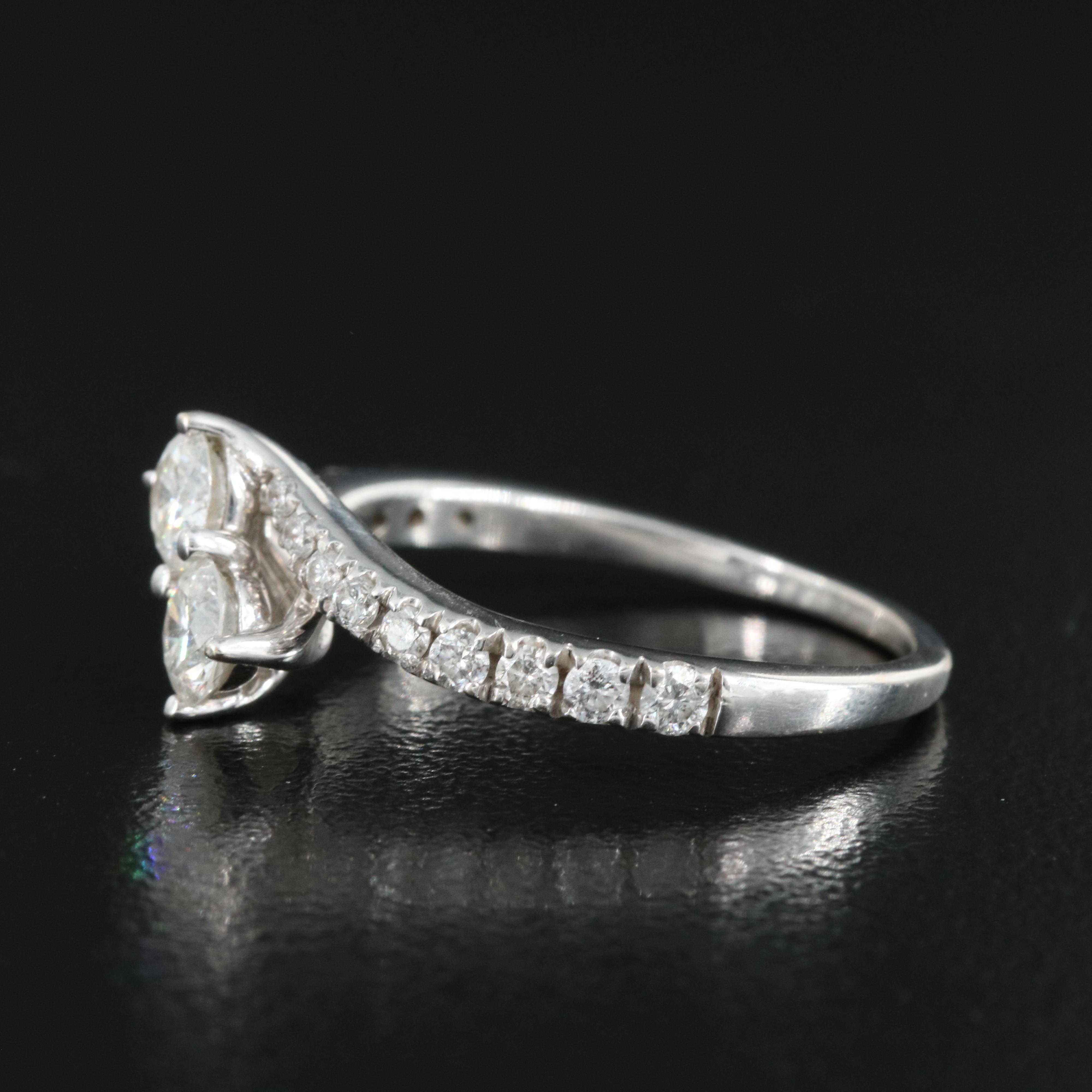 14K 1.04 CTW Diamond Bypass Ring