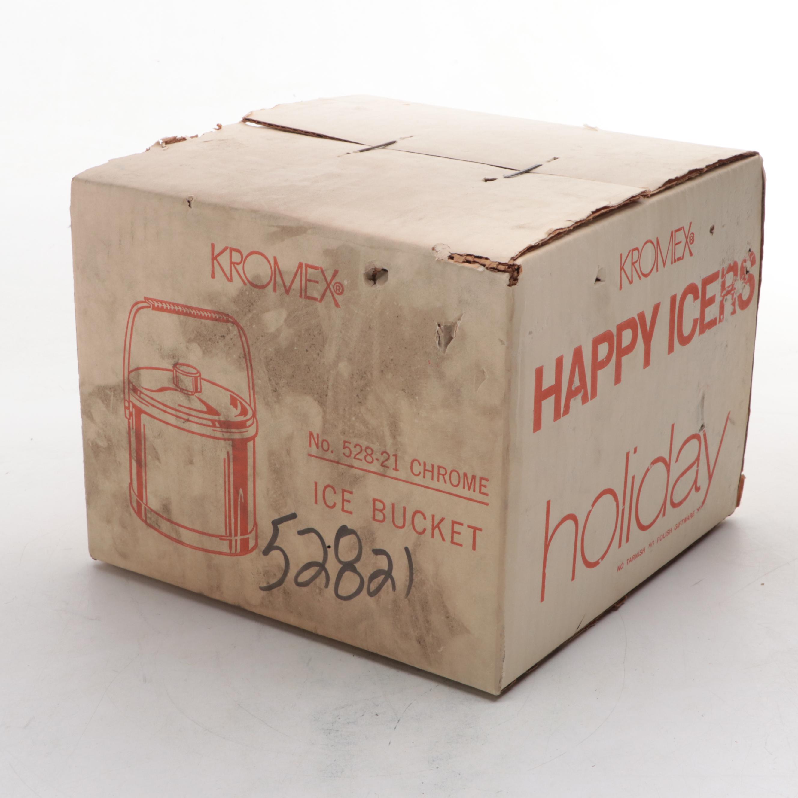 Kromex and Culver Serving Trays with Ice Bucket EBTH