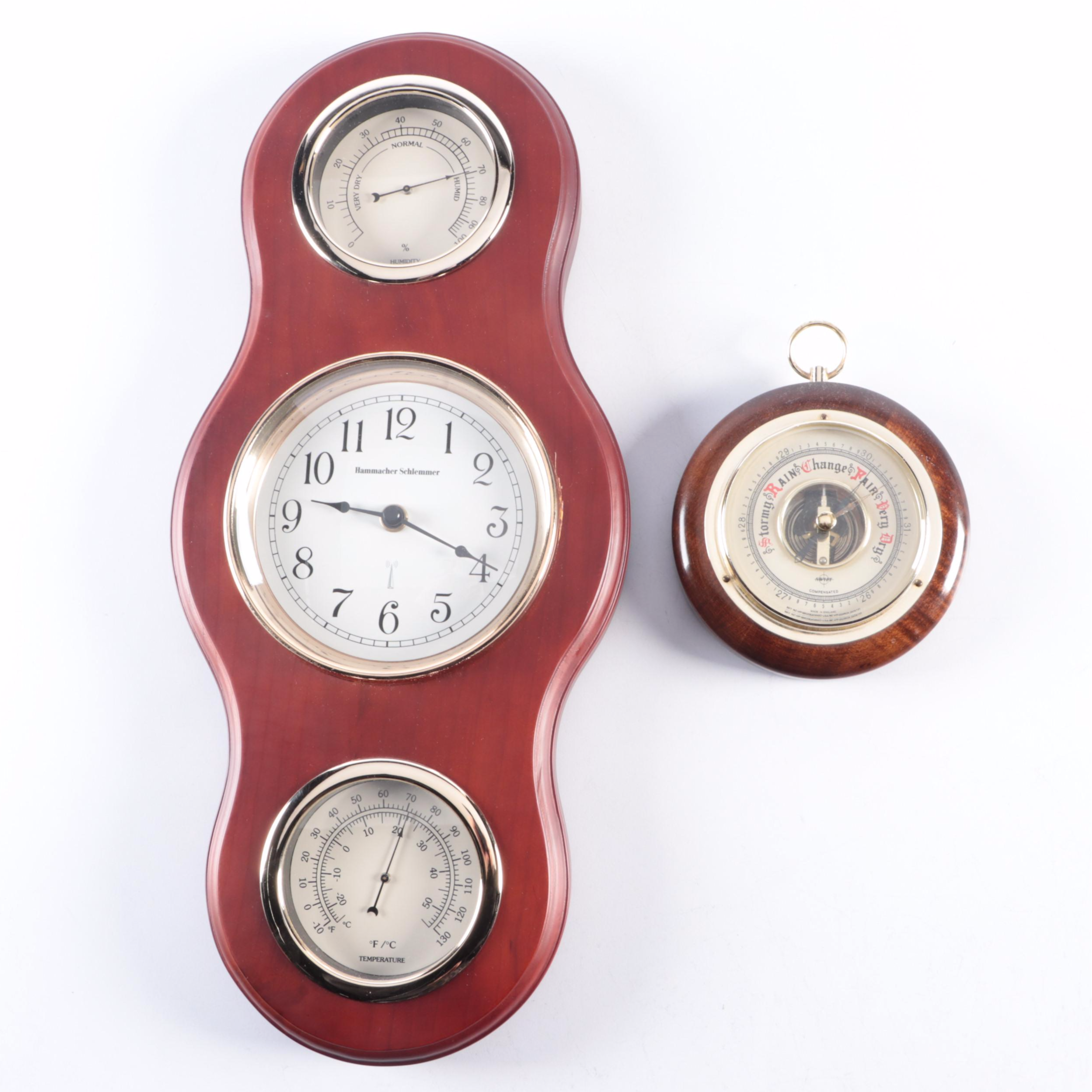 Hammer Schlemmer Weather Station Wall Clock  with Other Barometer