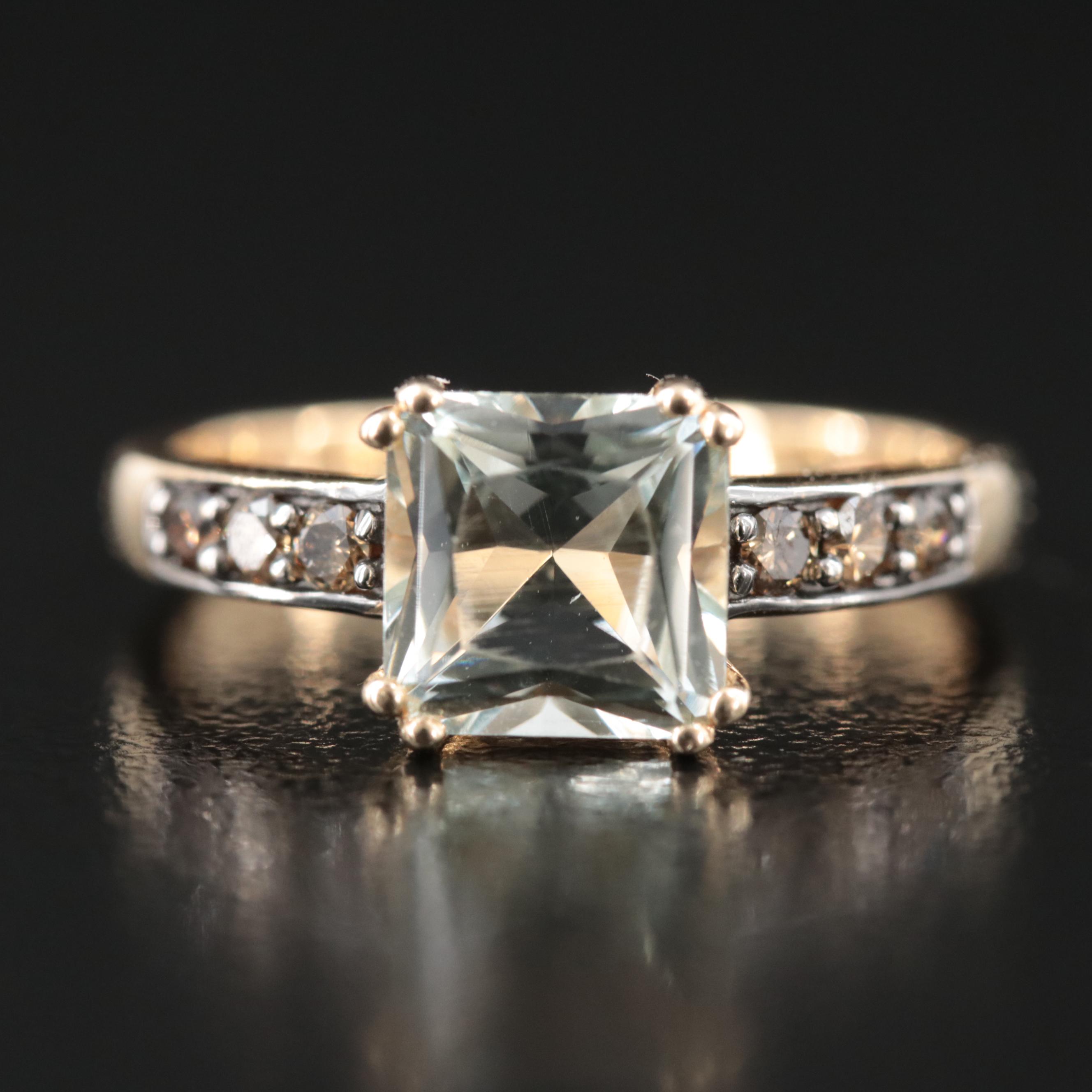 EFFY 14K Prasiolite and Diamond Ring