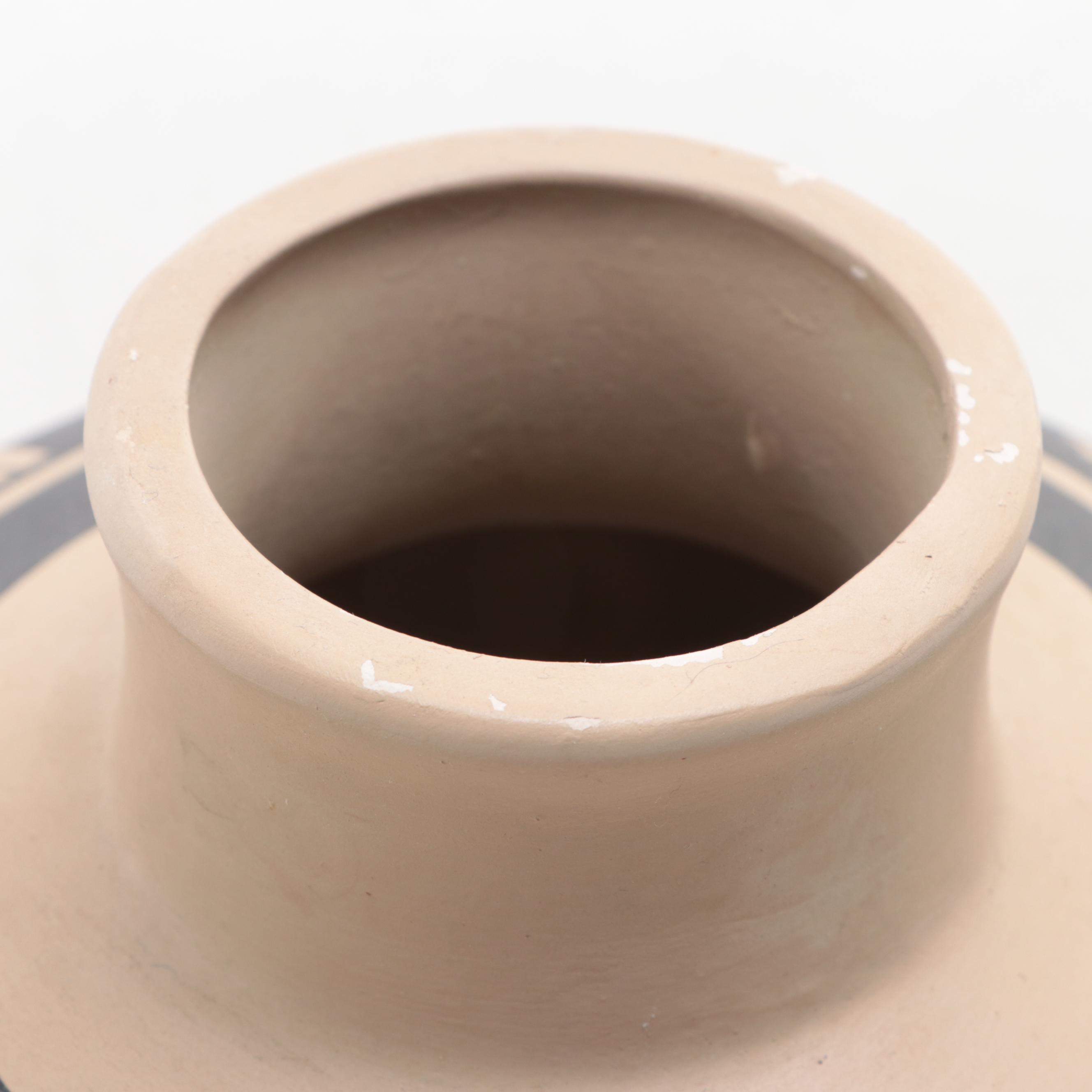 Native American Style Handmade and Signed Earthenware Vessel