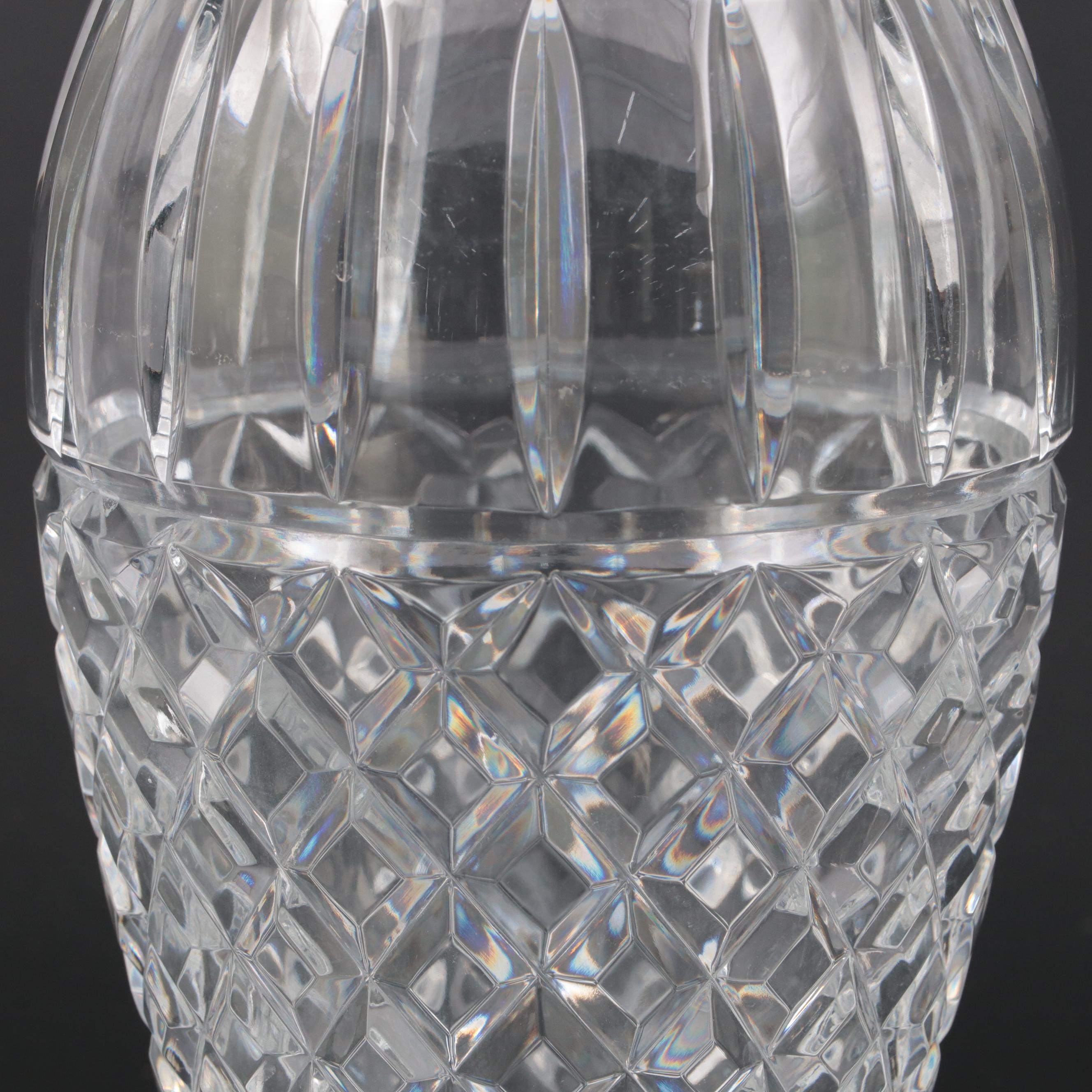 Waterford Crystal "Maeve" Barrel Vase with Waterford and Marquis Bowls