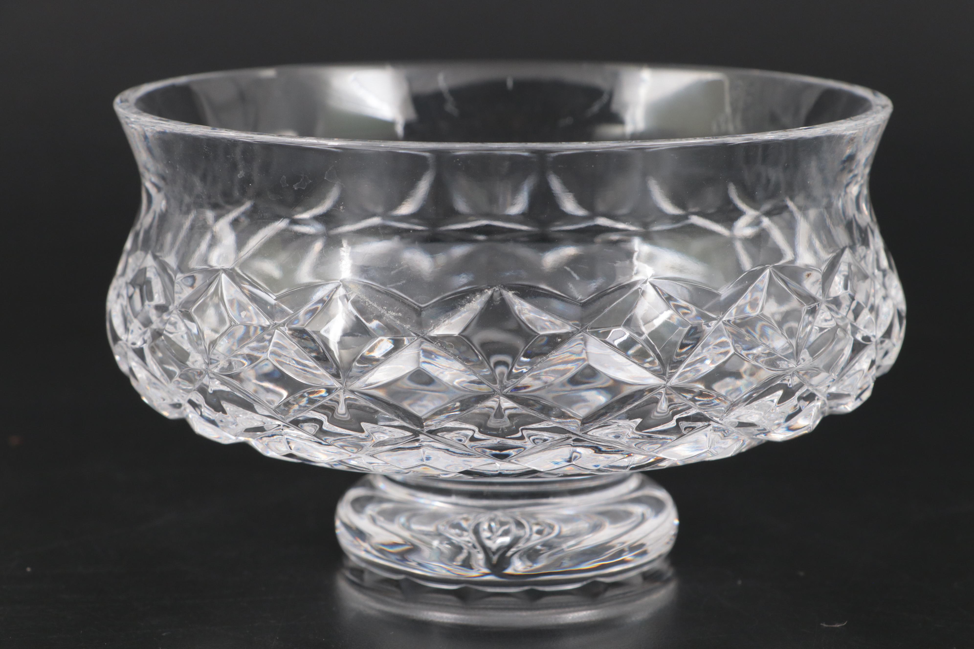 Waterford Crystal "Maeve" Barrel Vase with Waterford and Marquis Bowls