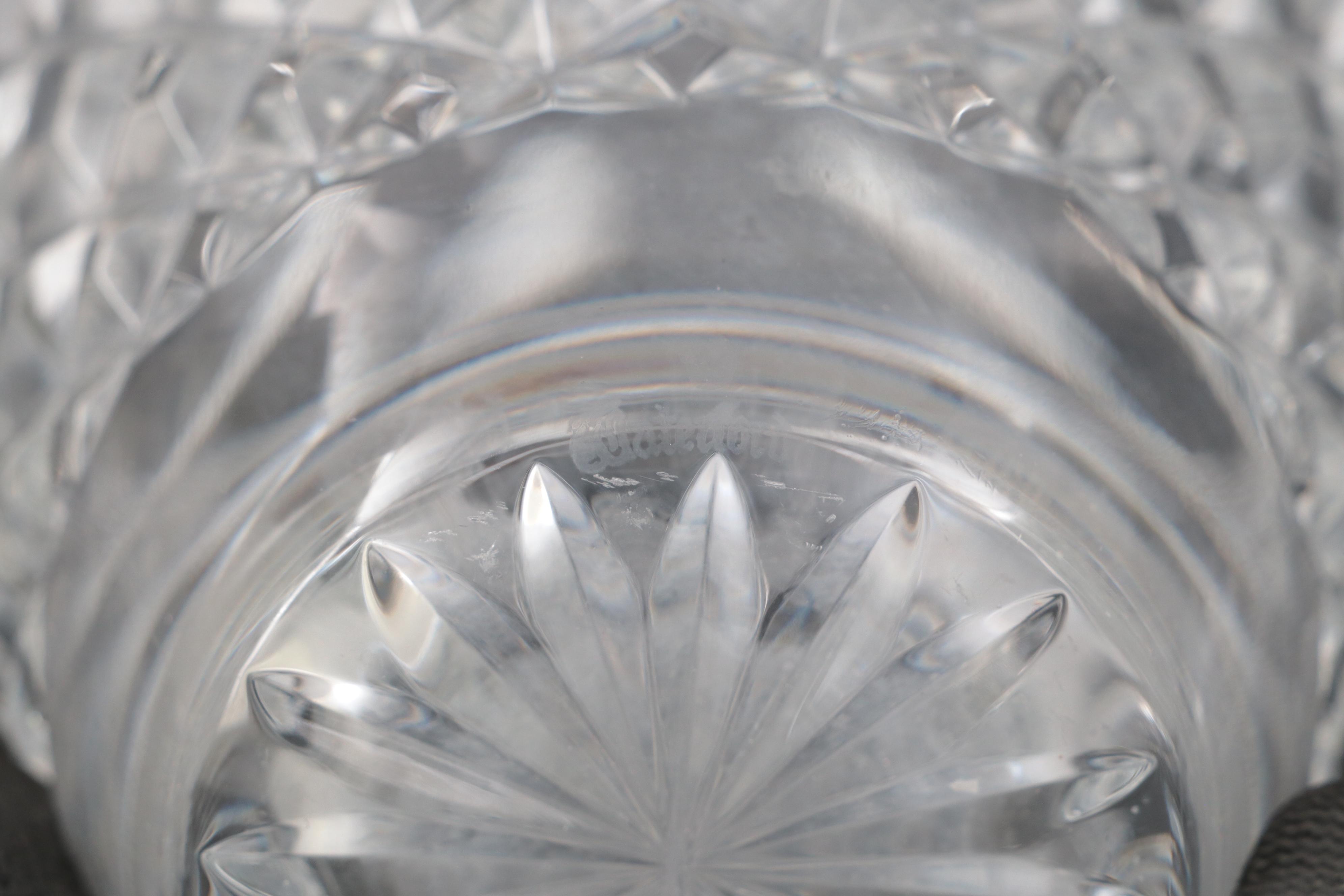Waterford Crystal "Maeve" Barrel Vase with Waterford and Marquis Bowls
