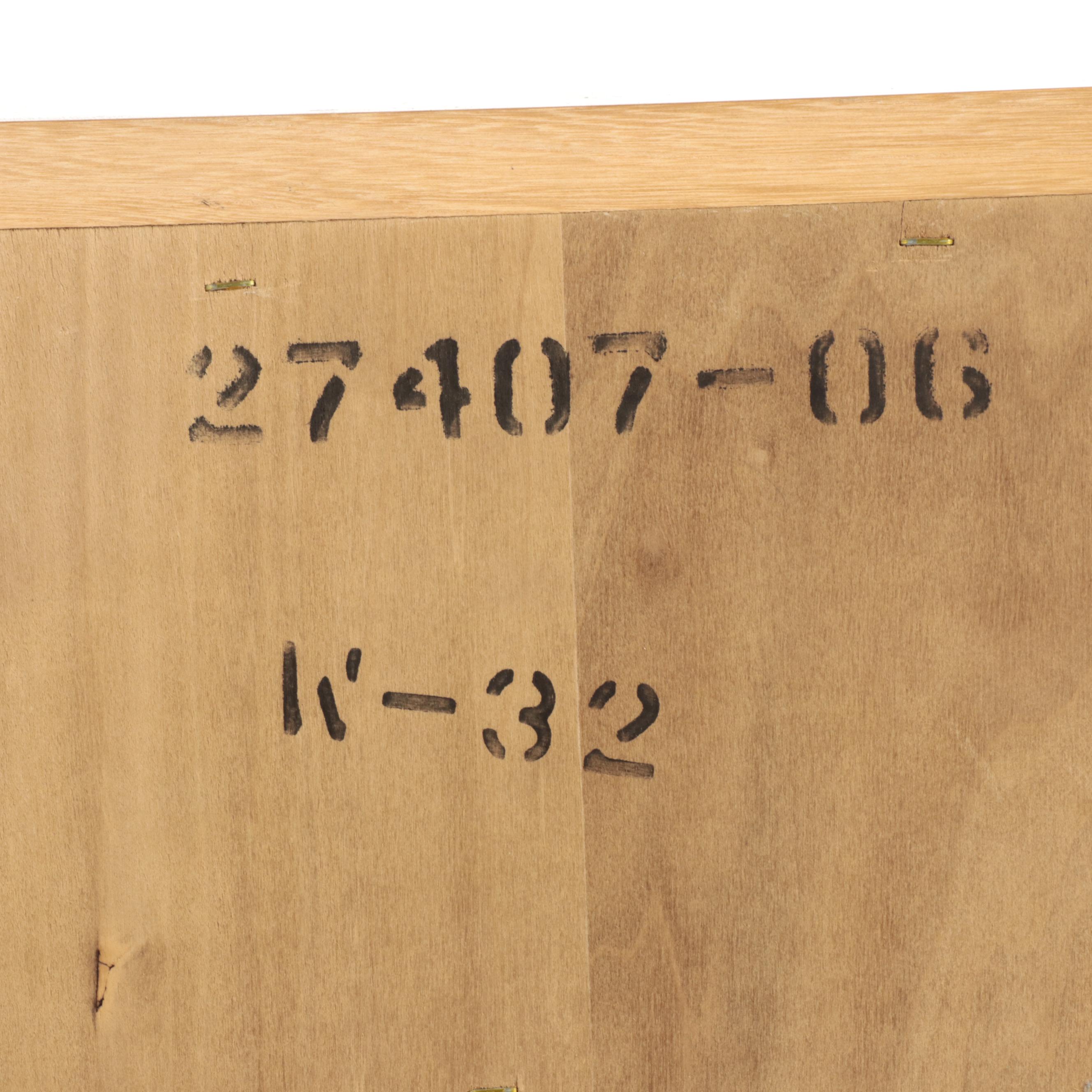 Three-Piece Modernist Ash Modular Desk, Cabinet, and Chest