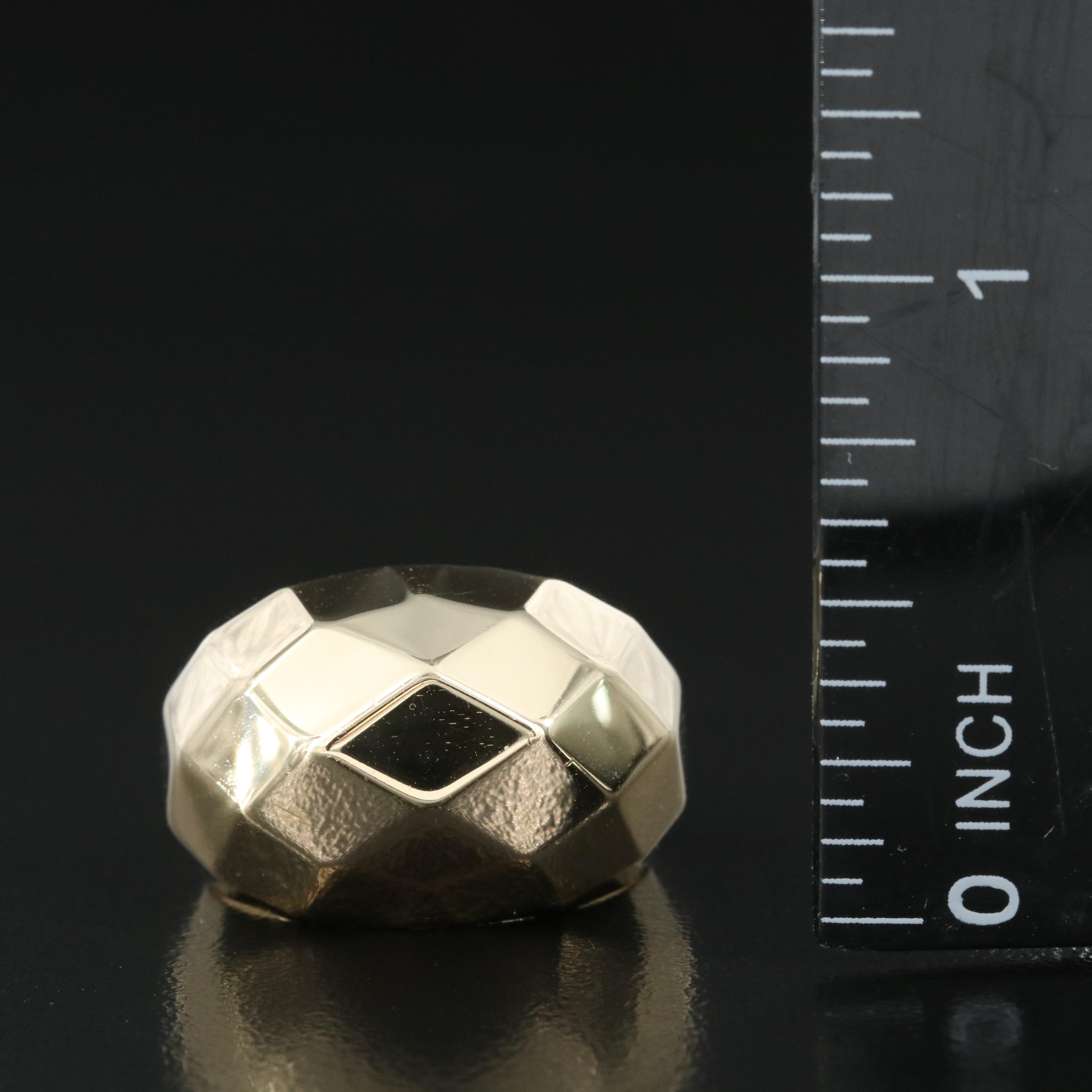 14K Faceted Dome Ring