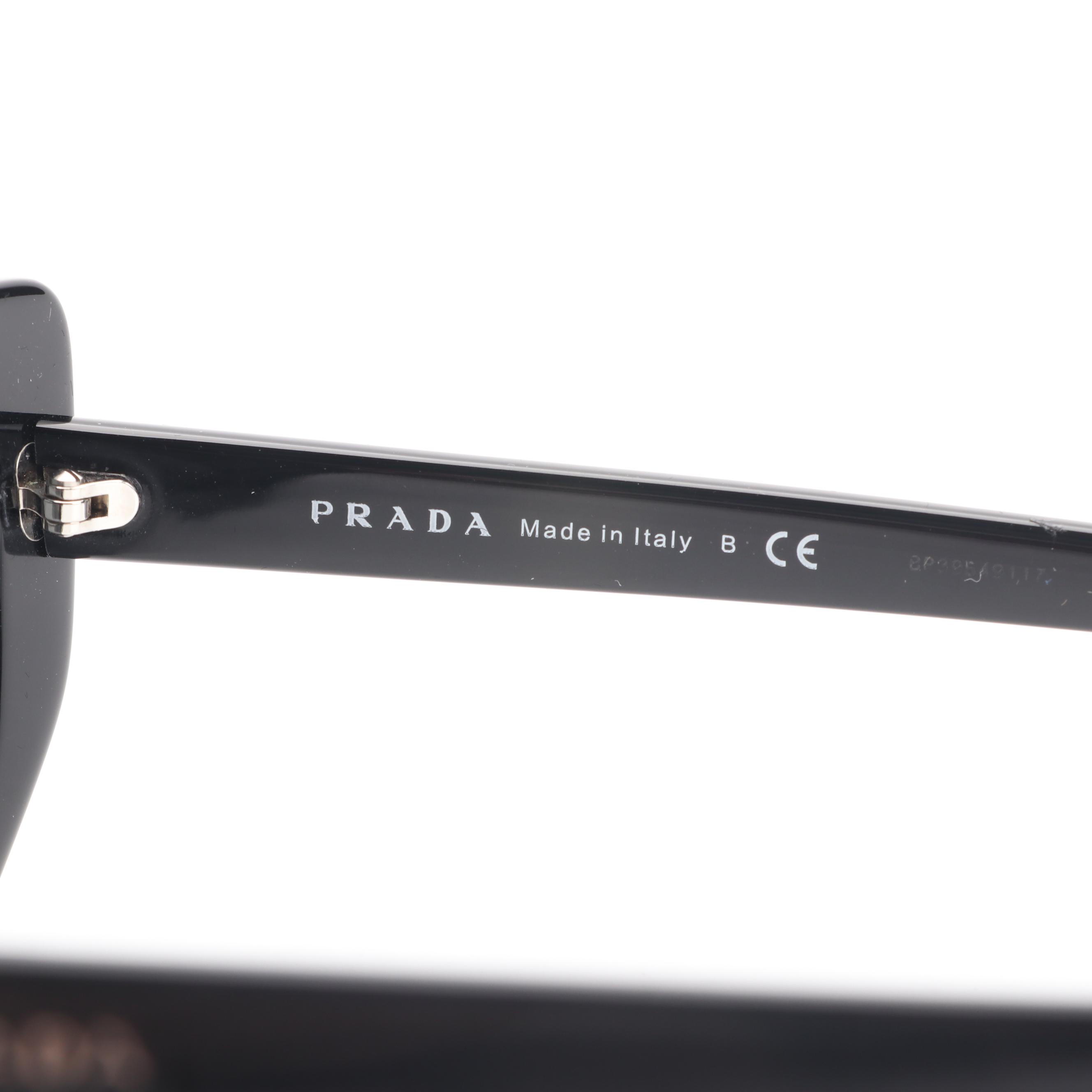 Prada PR 11VSF Black Modified Cat Eye Sunglasses with case