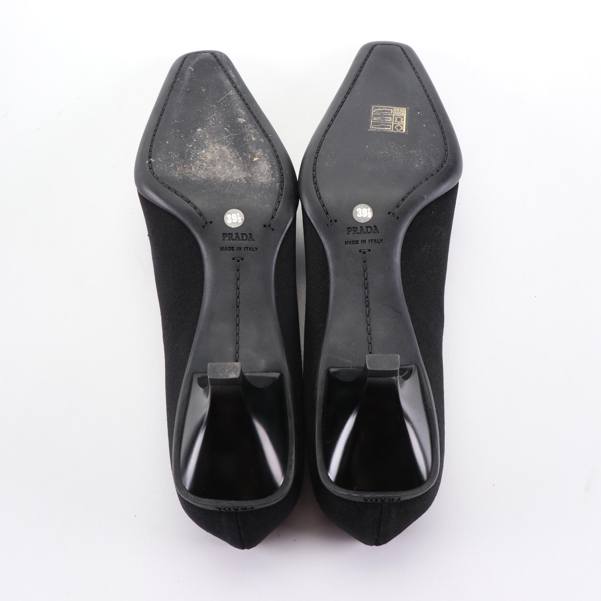 Prada Gabardine Calzature Donna Pumps in Nero with Box