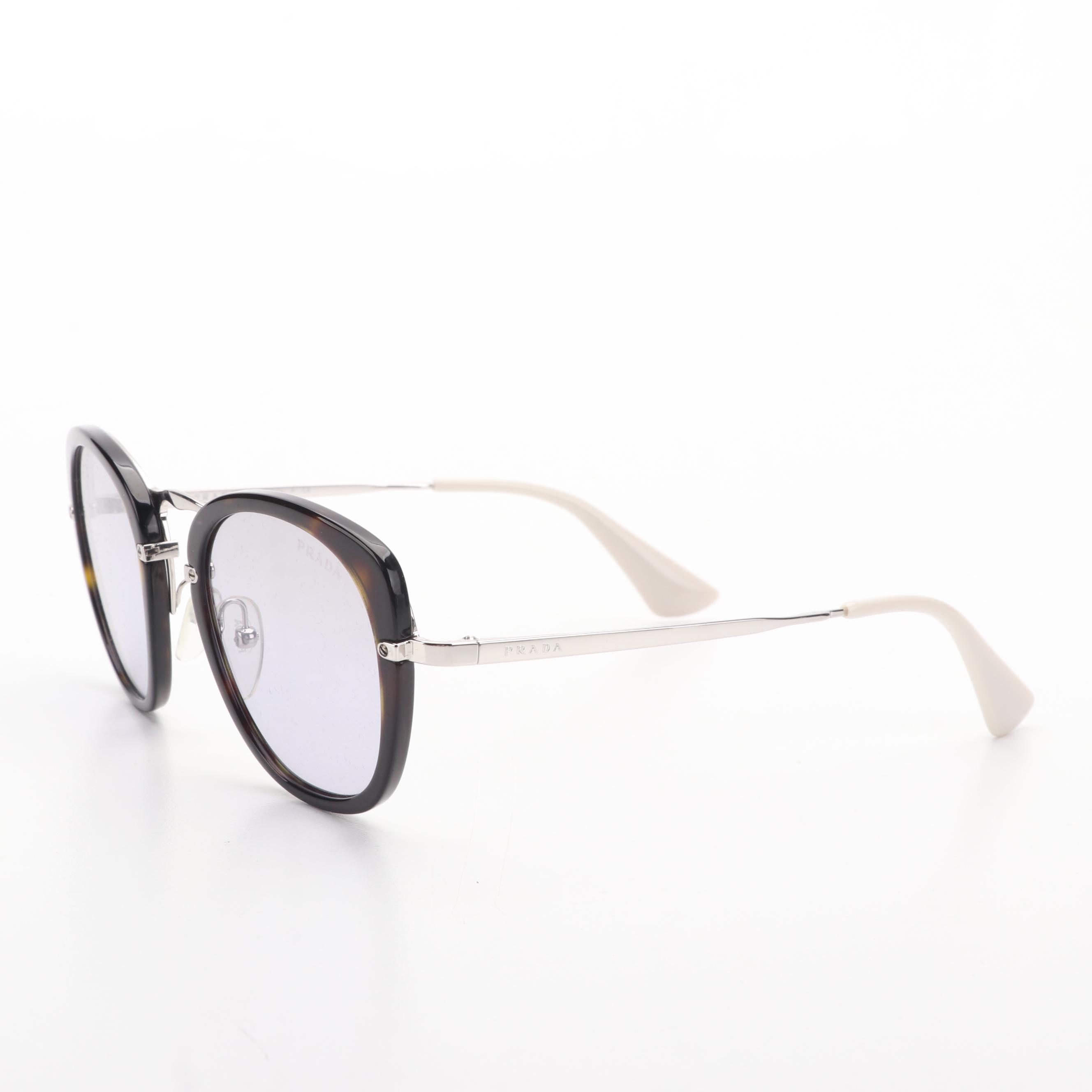 Prada PR 58US Catwalk Dark Havana Oval Sunglasses with Case