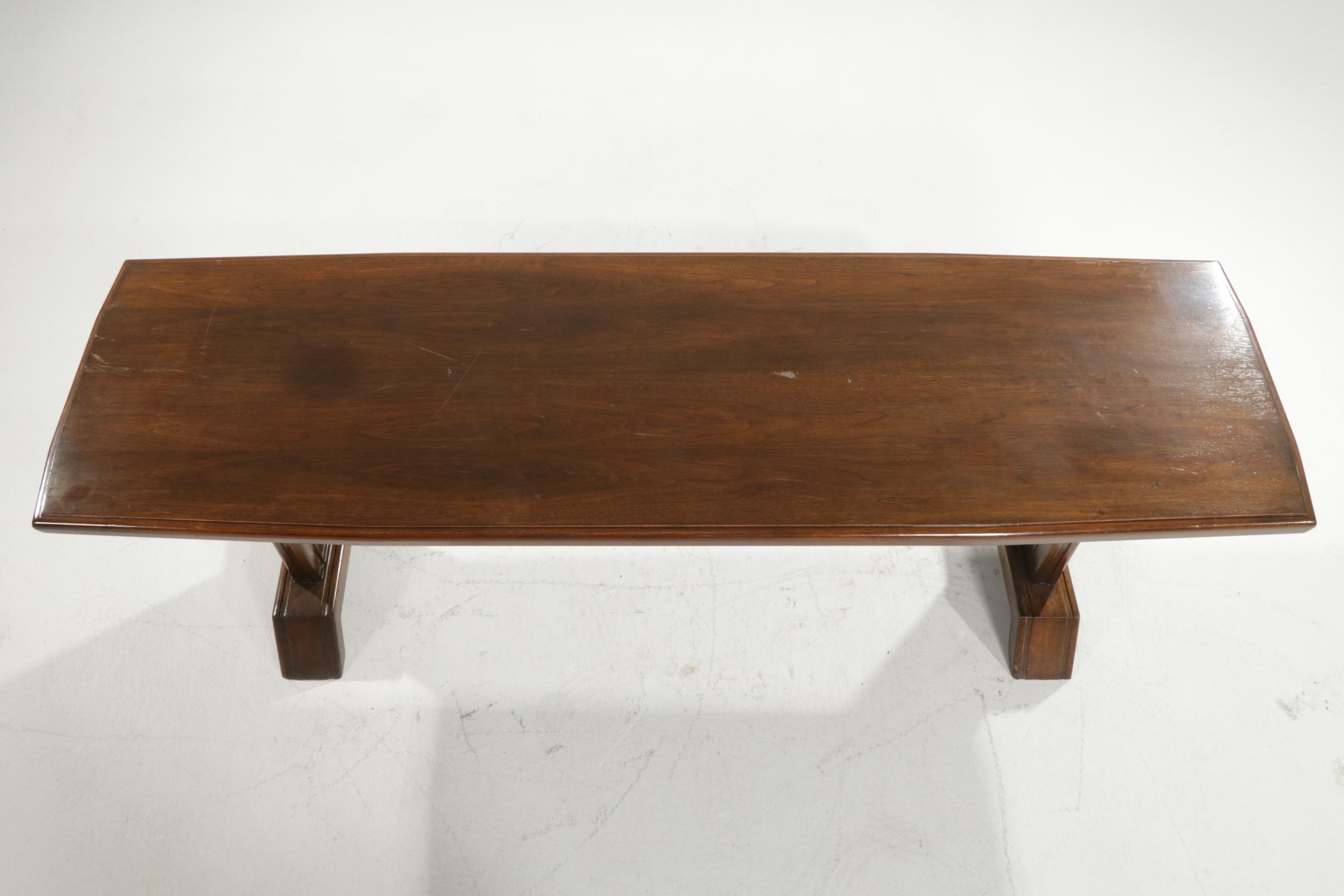 Mid Century Modern Style Cherrywood Trestle-Base Table