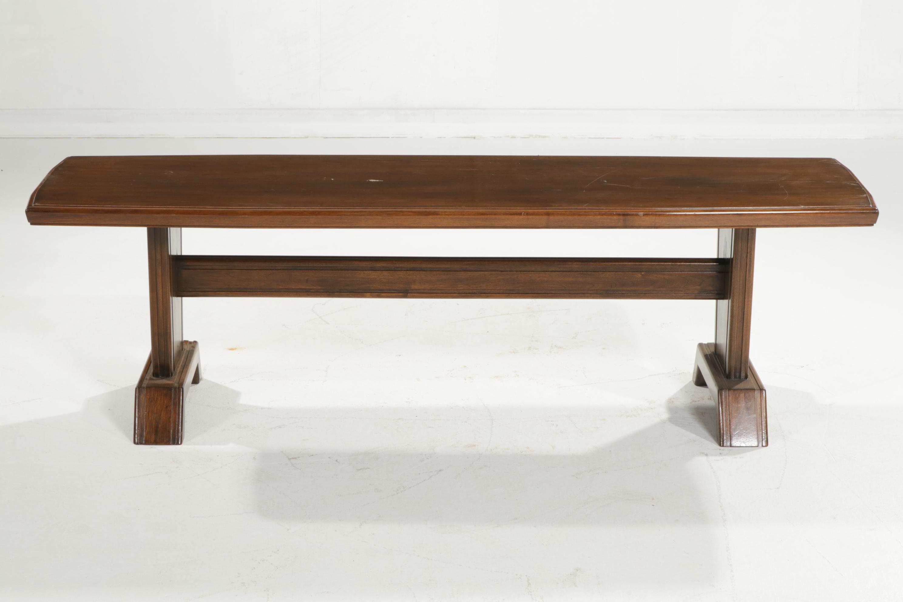 Mid Century Modern Style Cherrywood Trestle-Base Table