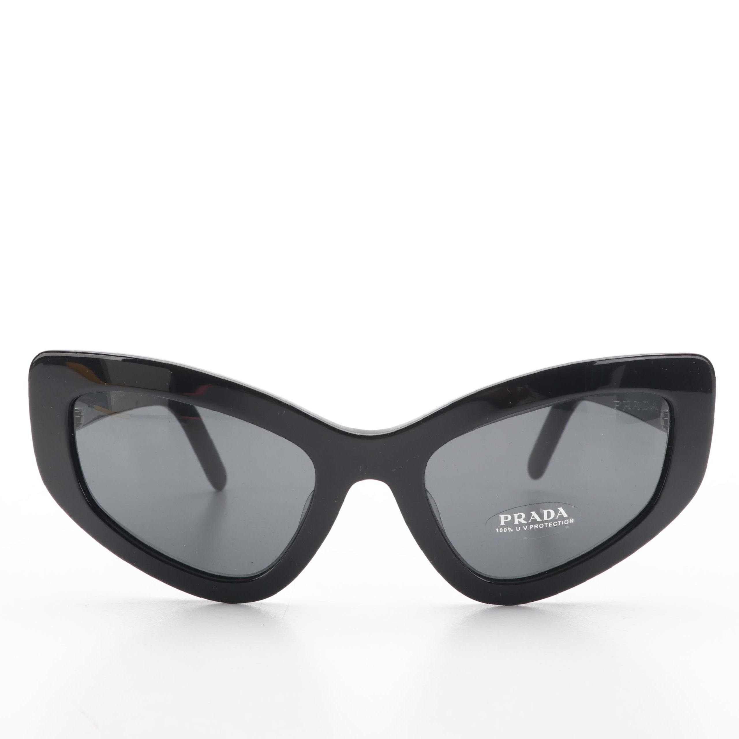 Prada PR 11VSF Black Modified Cat Eye Sunglasses with case