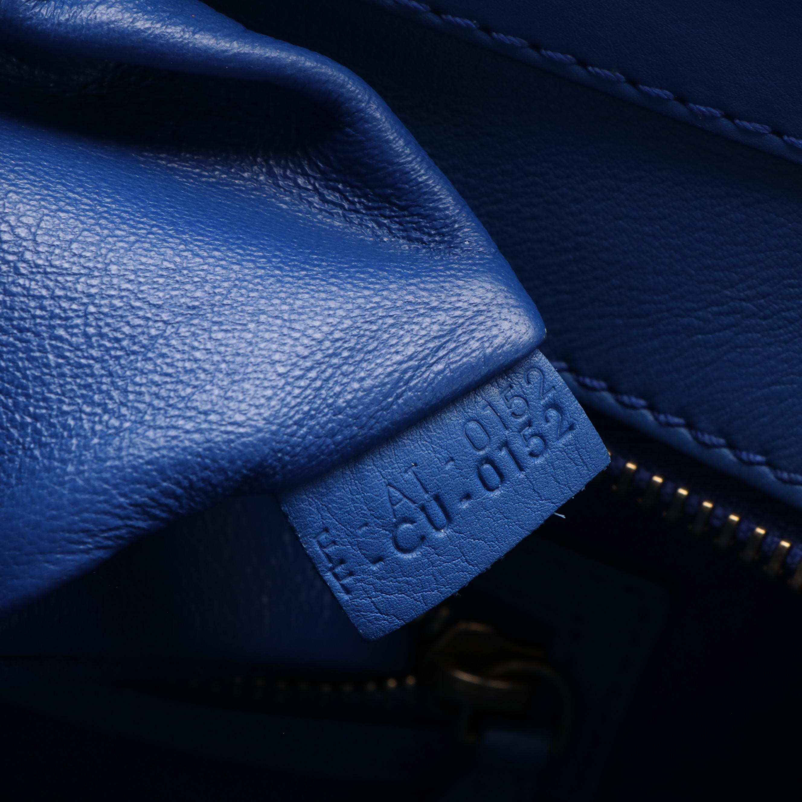 Céline Paris Blue Leather Luggage Handbag