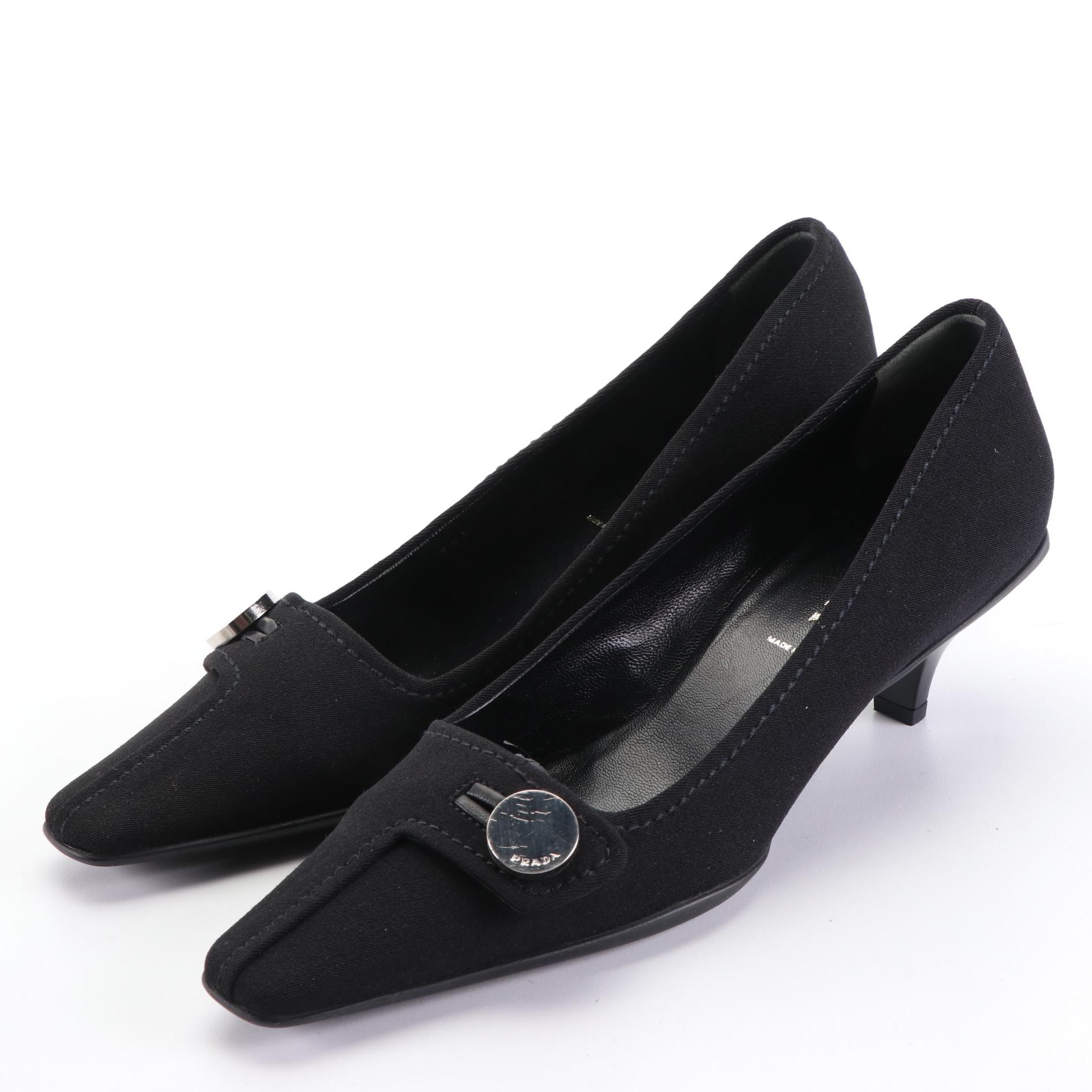 Prada Gabardine Calzature Donna Pumps in Nero with Box