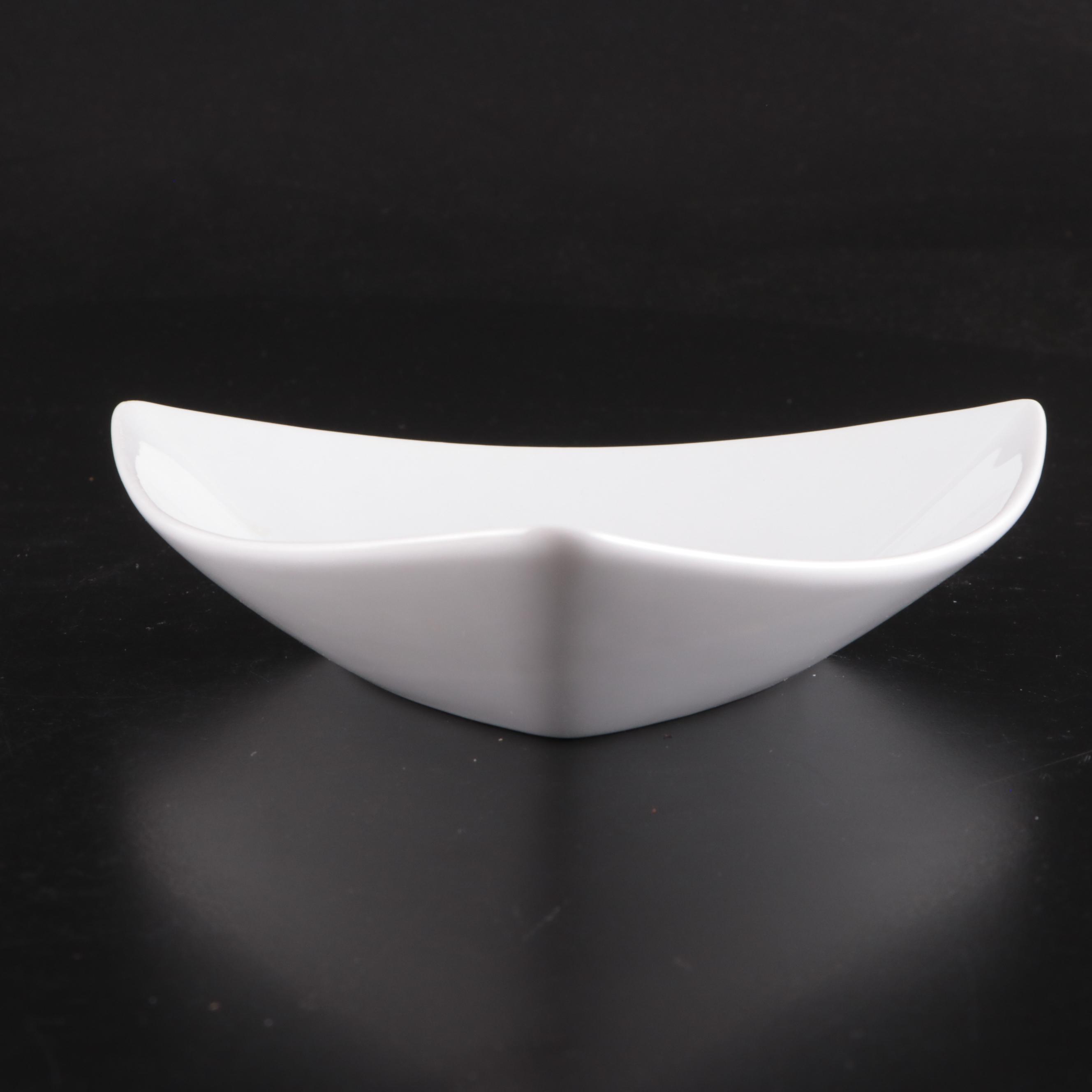 Crate & Barrel Divided Angle Bowl with Other Serving Bowls