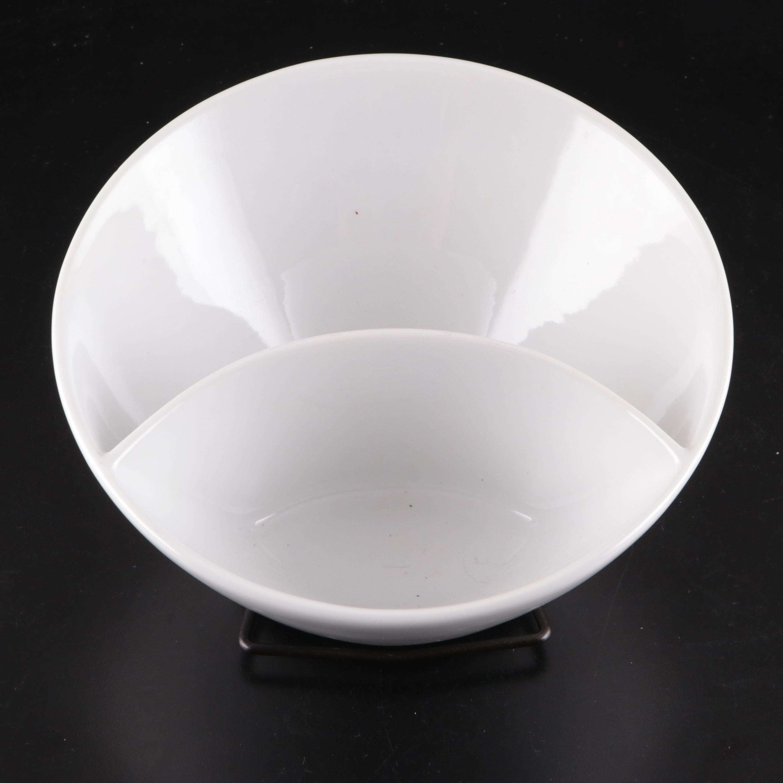 Crate & Barrel Divided Angle Bowl with Other Serving Bowls