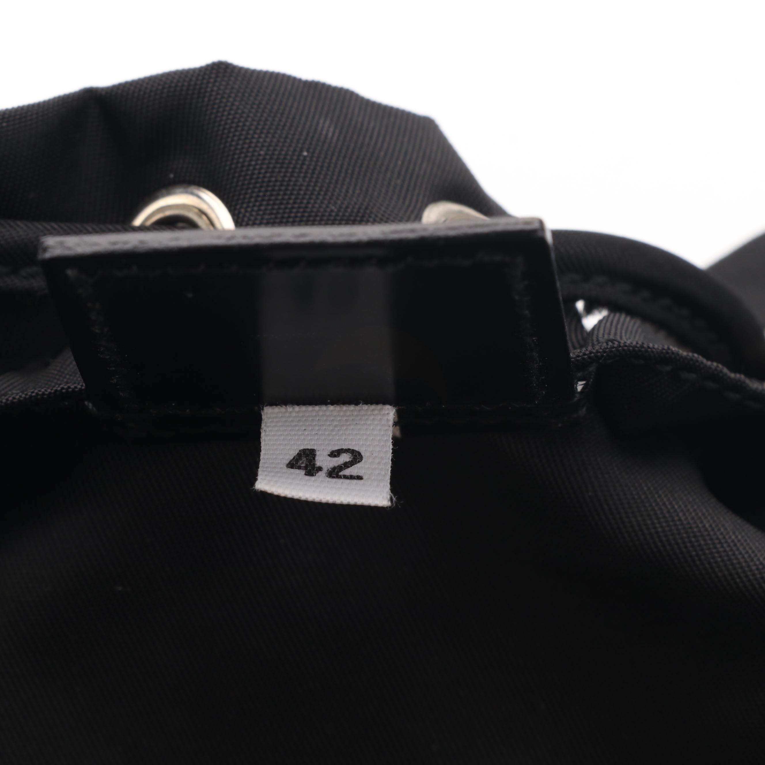 Prada Black Nylon Tessuto Drawstring Pouch Bag