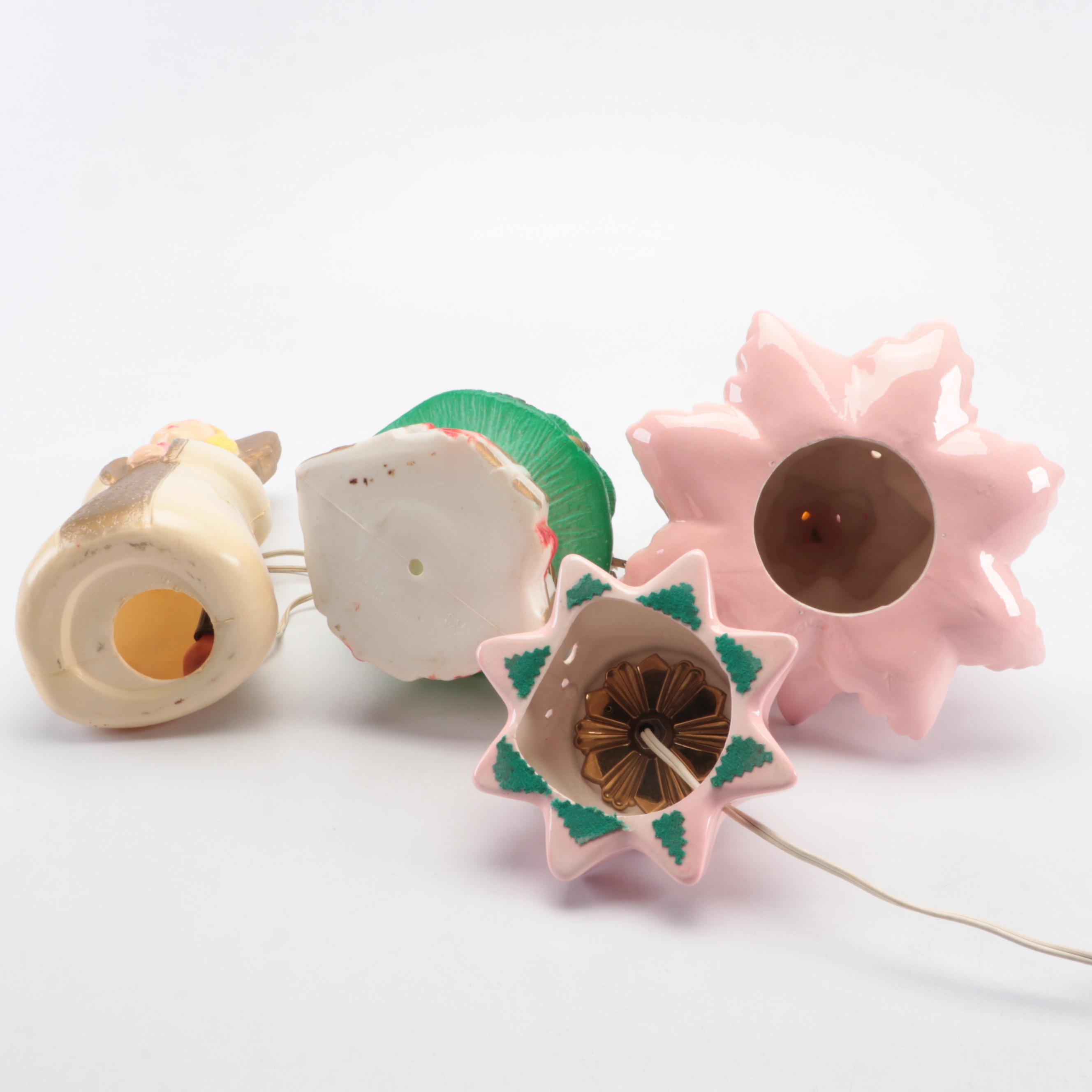 Holland Mold Illuminated Ceramic Christmas Tree with Holiday Blow Molds