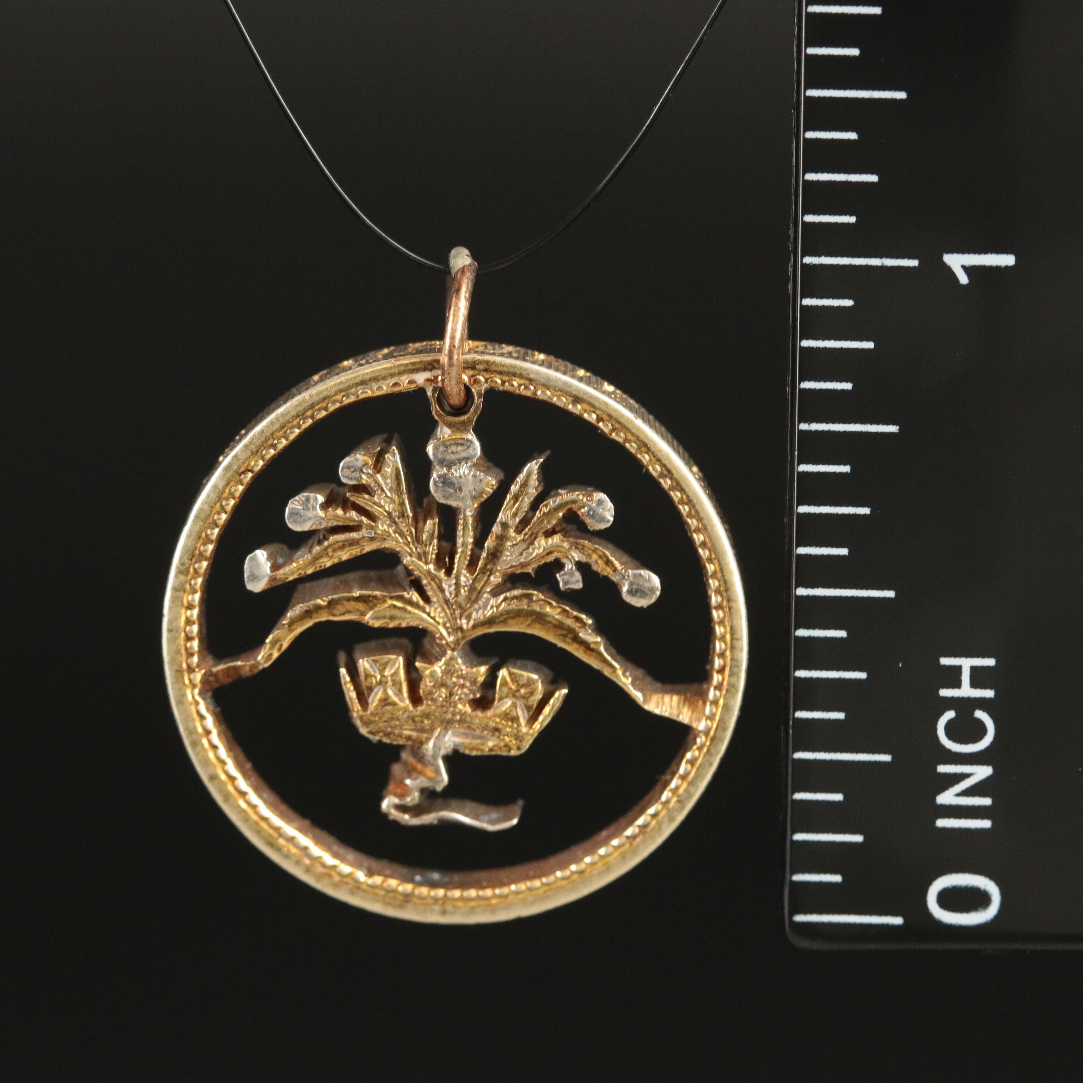 Scottish Thistle Cut-Out Coin Pendant