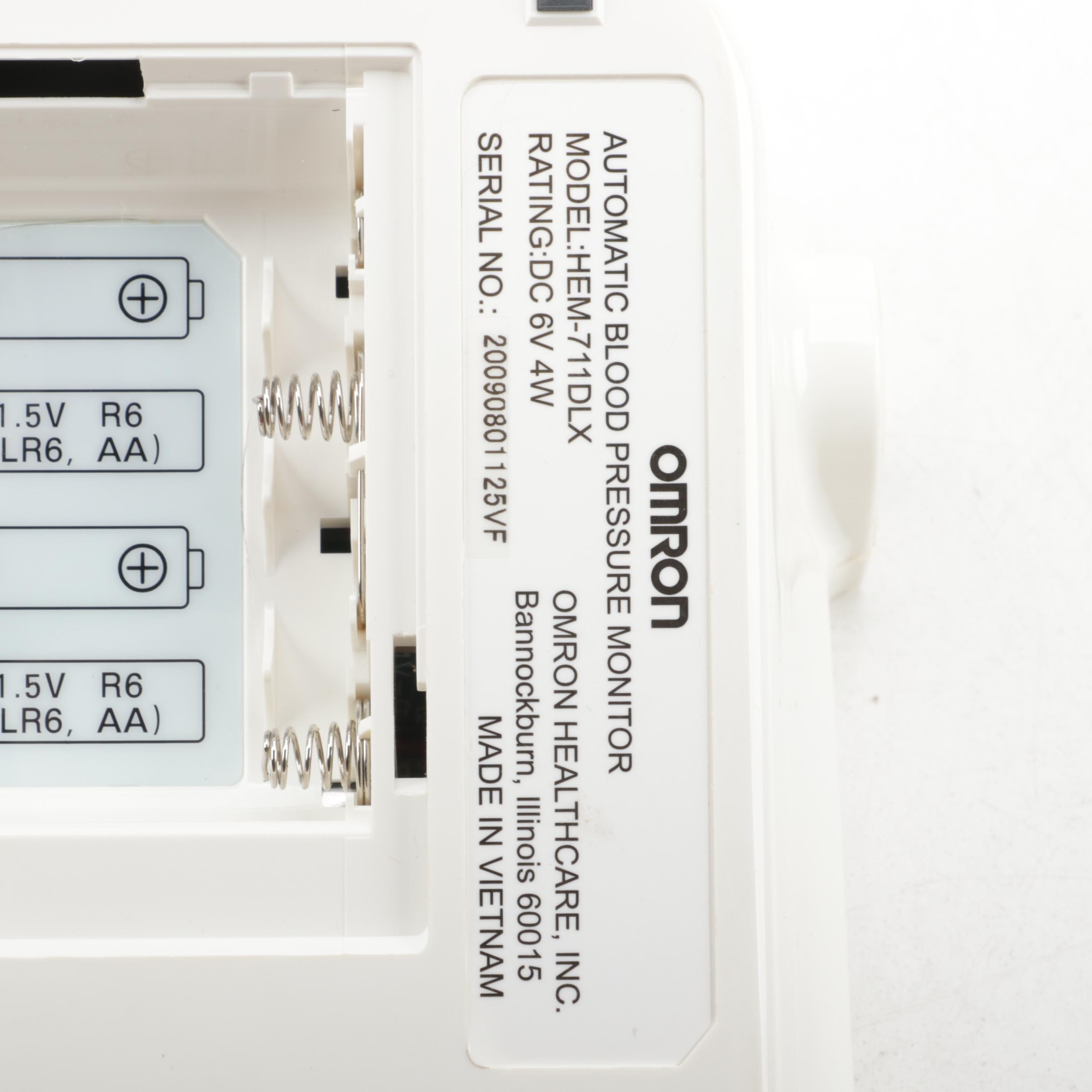 Omron Blood Pressure Monitor, Spartus Alarm Clock, and Radio Shack Power Strip
