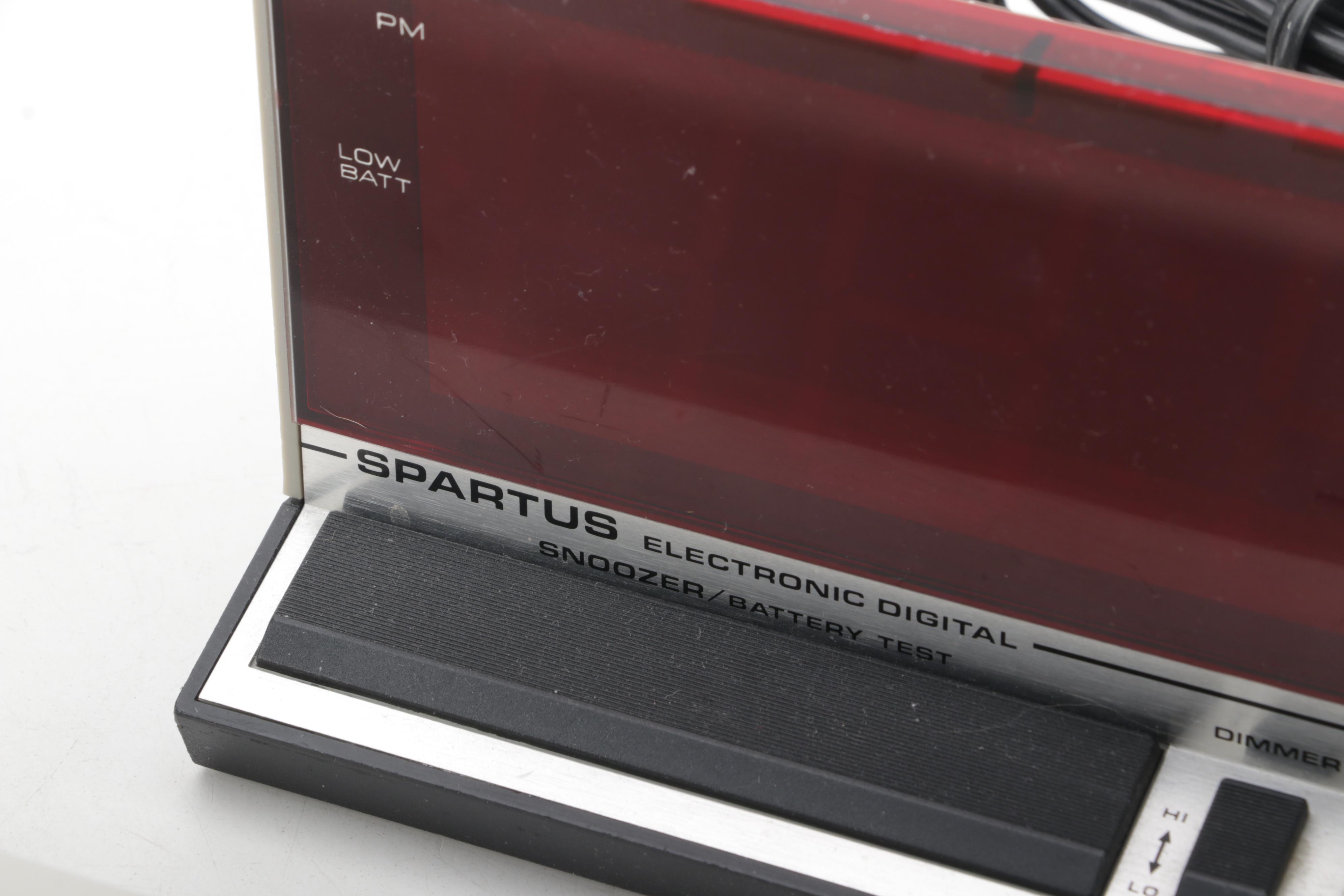 Omron Blood Pressure Monitor, Spartus Alarm Clock, and Radio Shack Power Strip