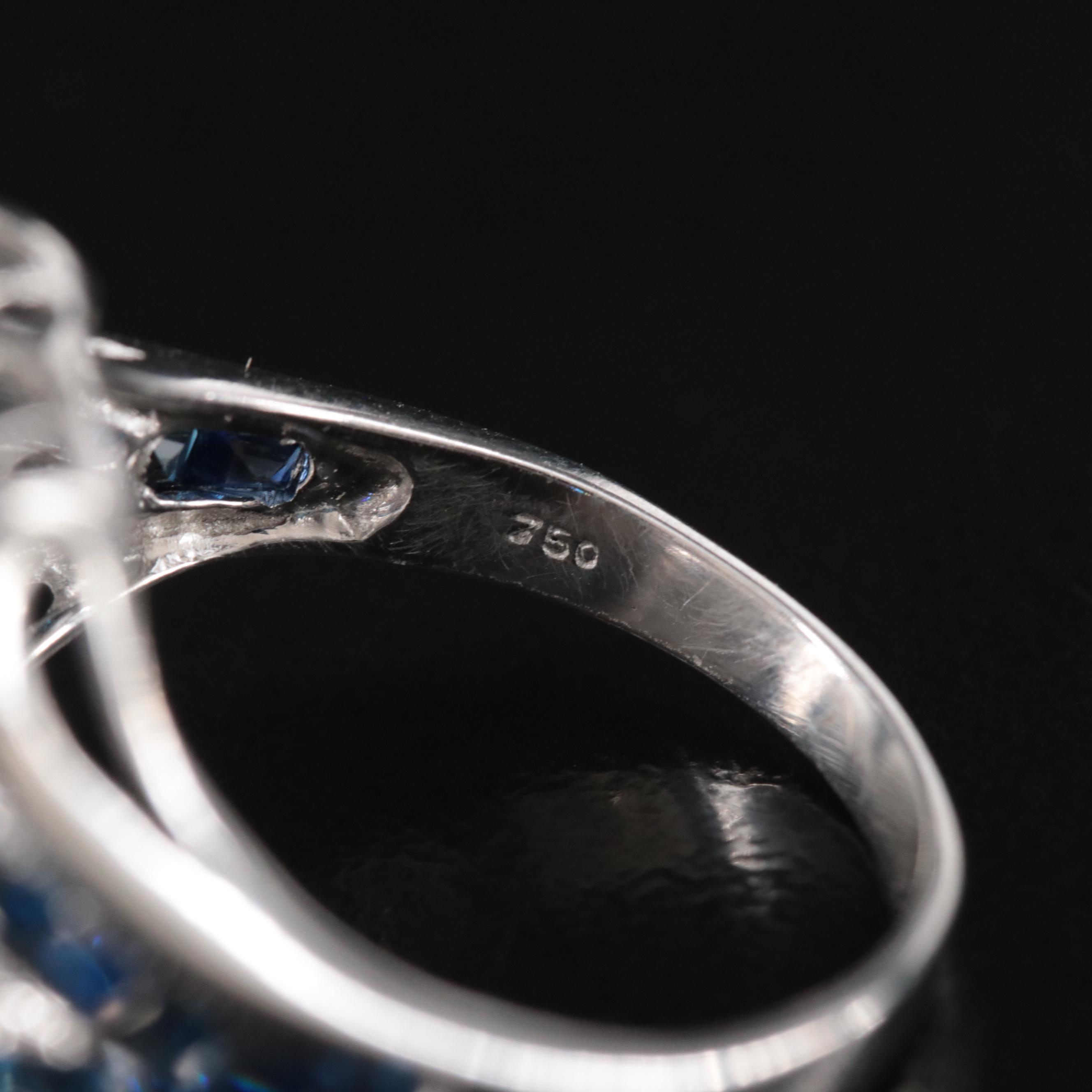 18K 1.21 CTW Diamond and Sapphire Ring with GIA Report