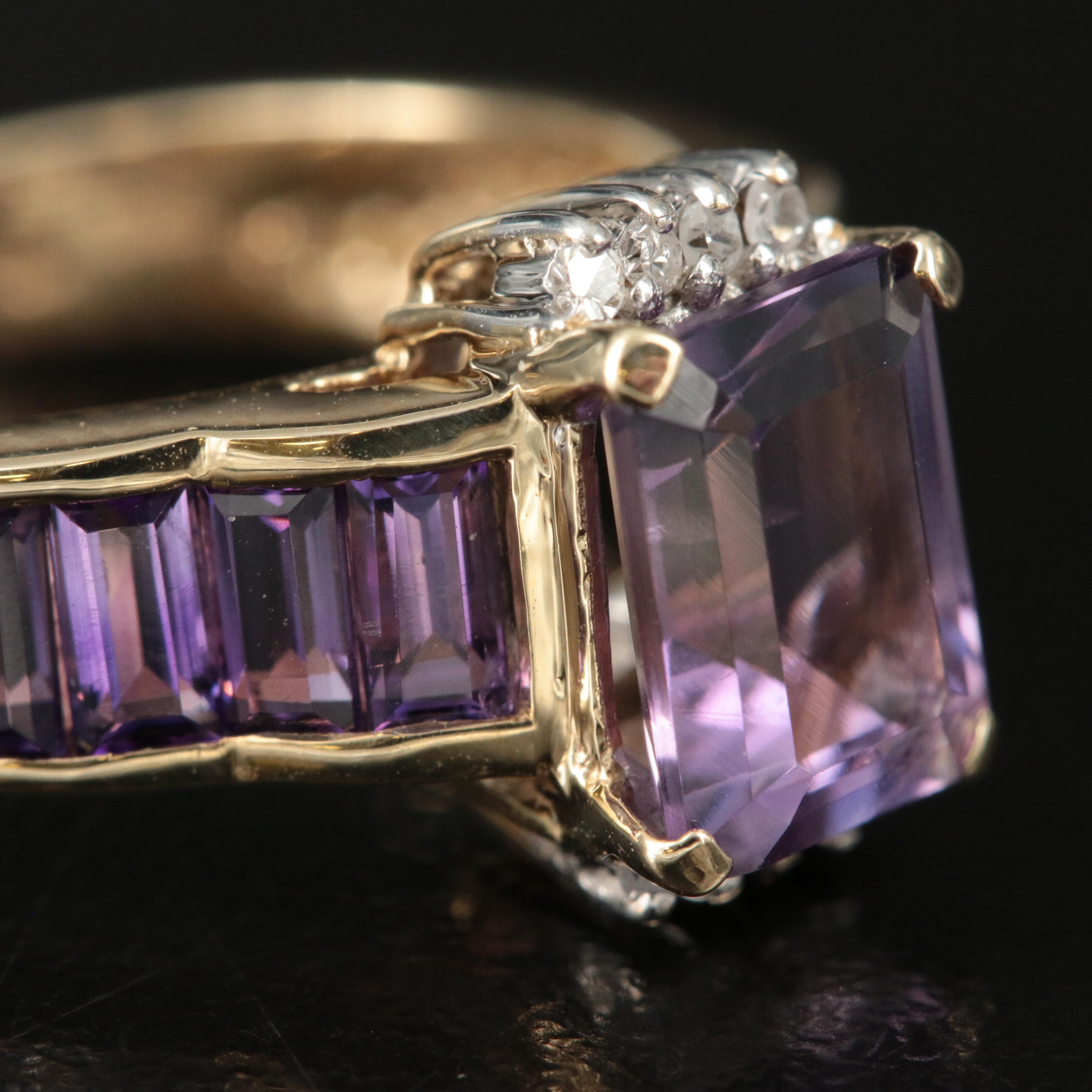 10K Amethyst and Diamond Ring