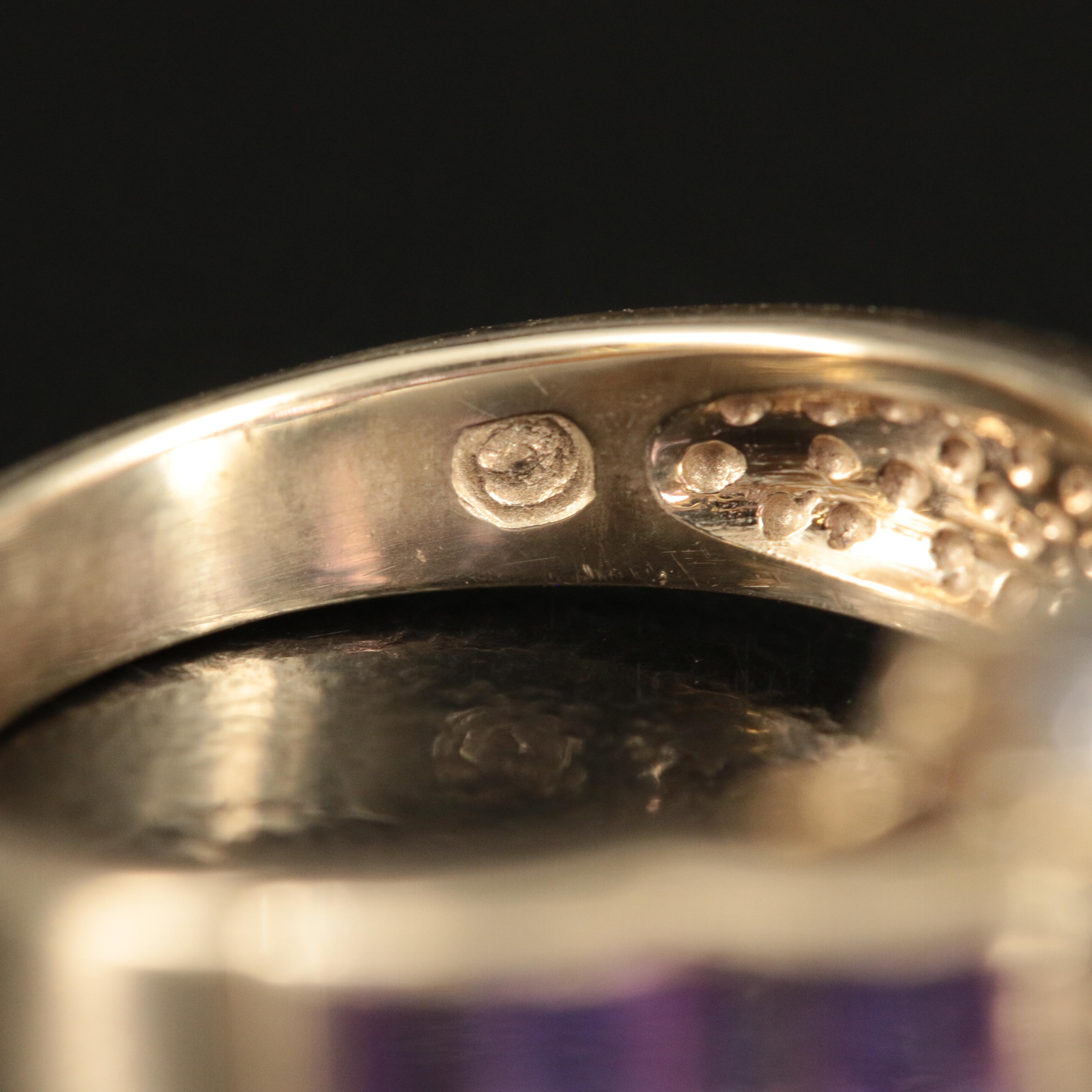 10K Amethyst and Diamond Ring