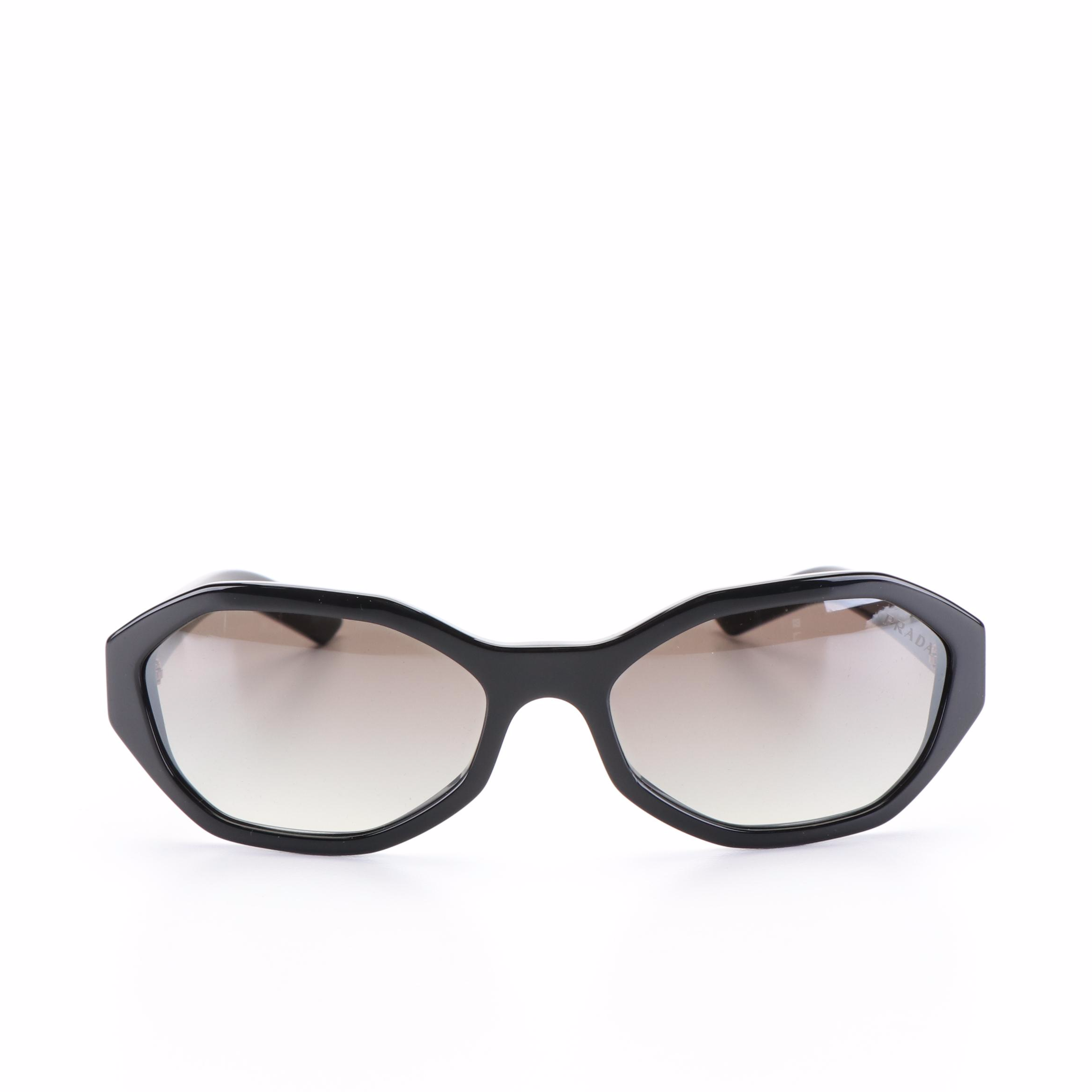 Prada PR 20VS Millennials Black Geometric Oval Sunglasses with Case and Box