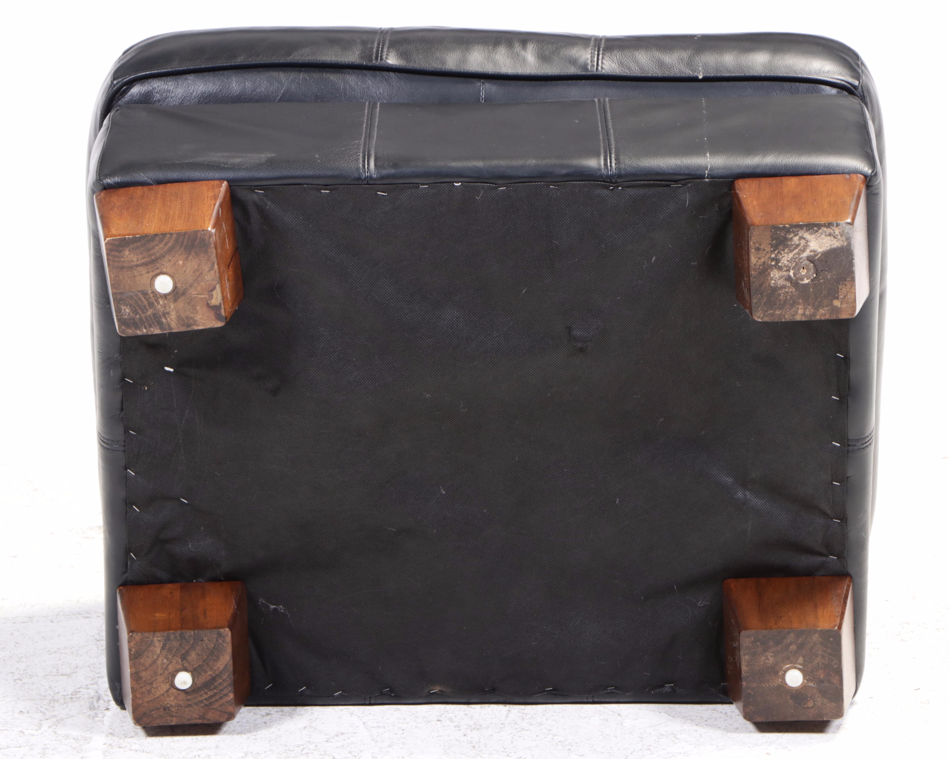 Contemporary Leather Upholstered Armchair and Ottoman