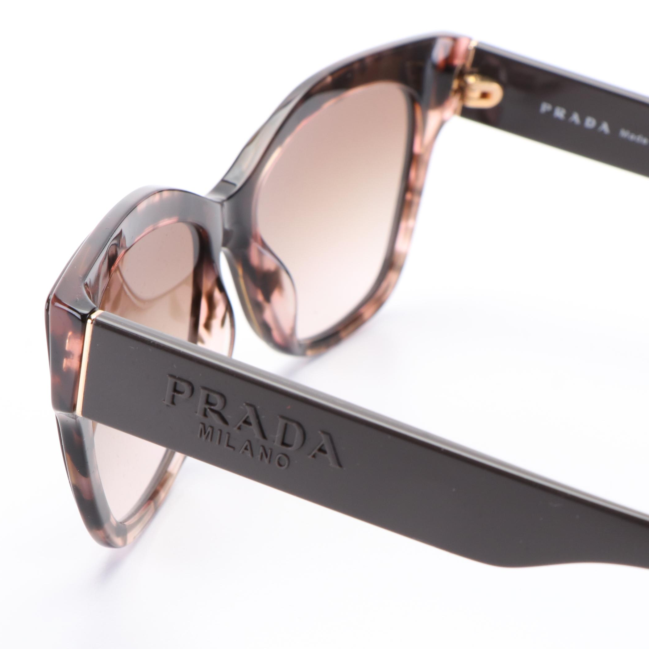 Prada PR 23XS Brown Oversized Cat Eye Sunglasses with Case and Box