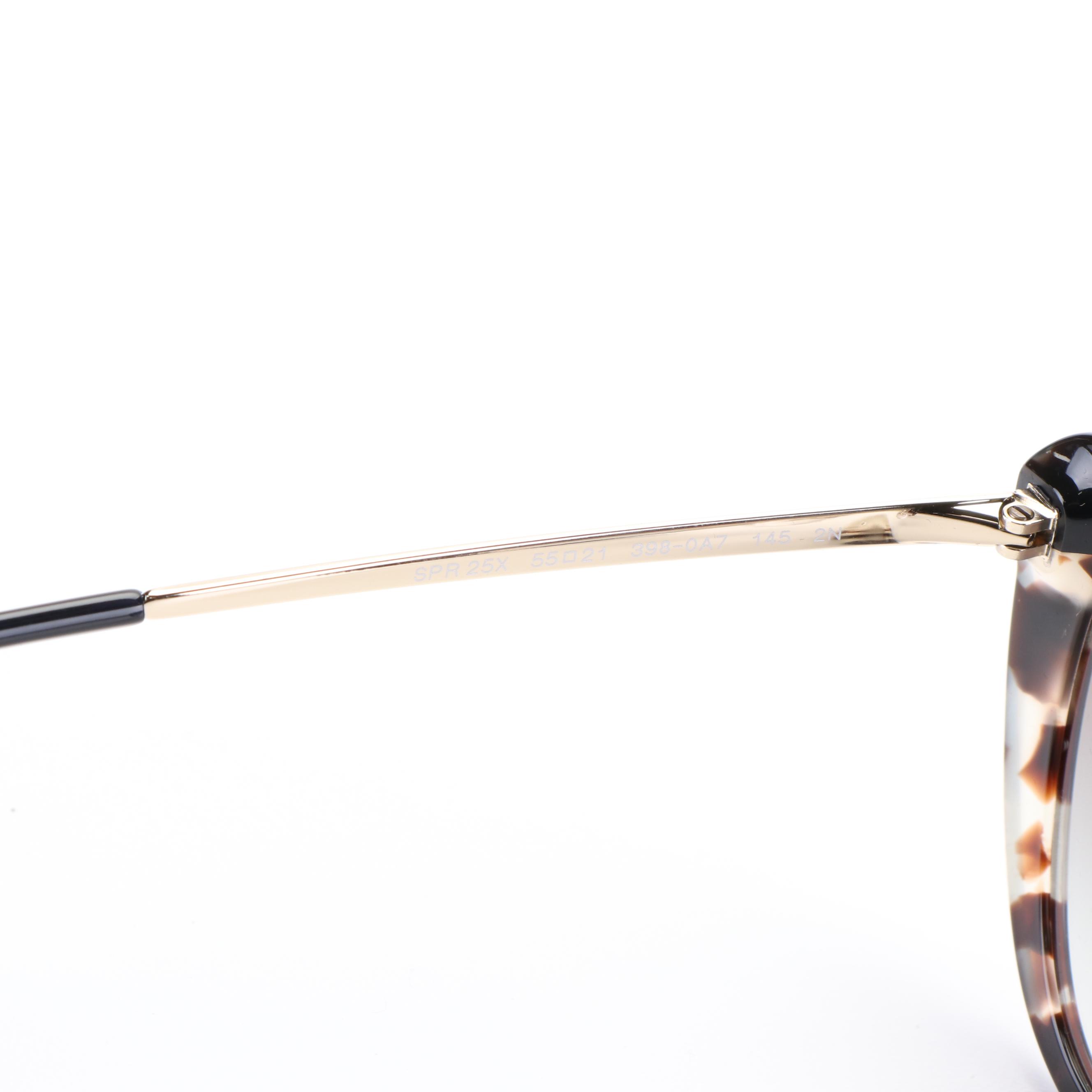 Prada PR25XS Black Havana and Gray Gradient Cat Eye Sunglasses with Case and Box