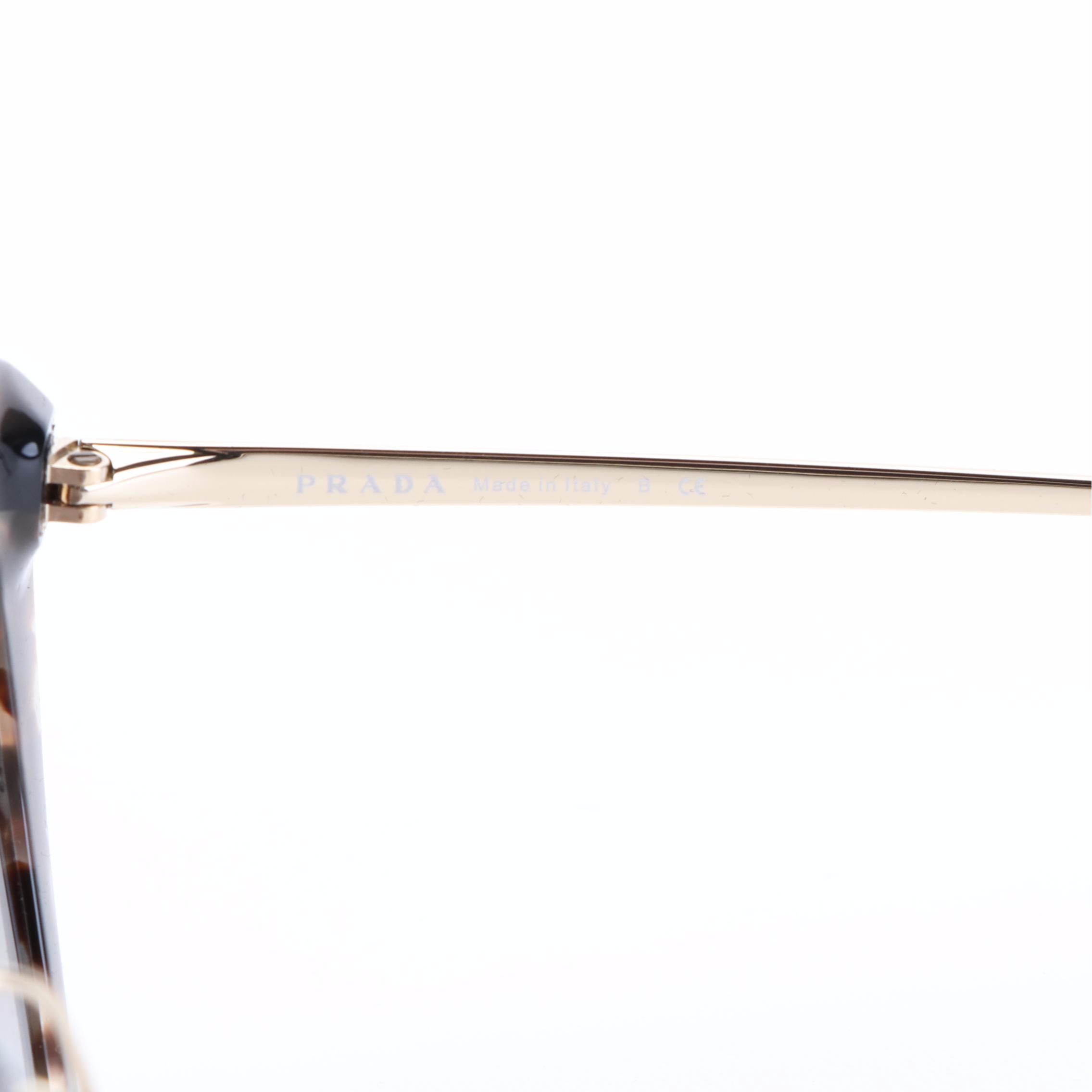 Prada PR25XS Black Havana and Gray Gradient Cat Eye Sunglasses with Case and Box