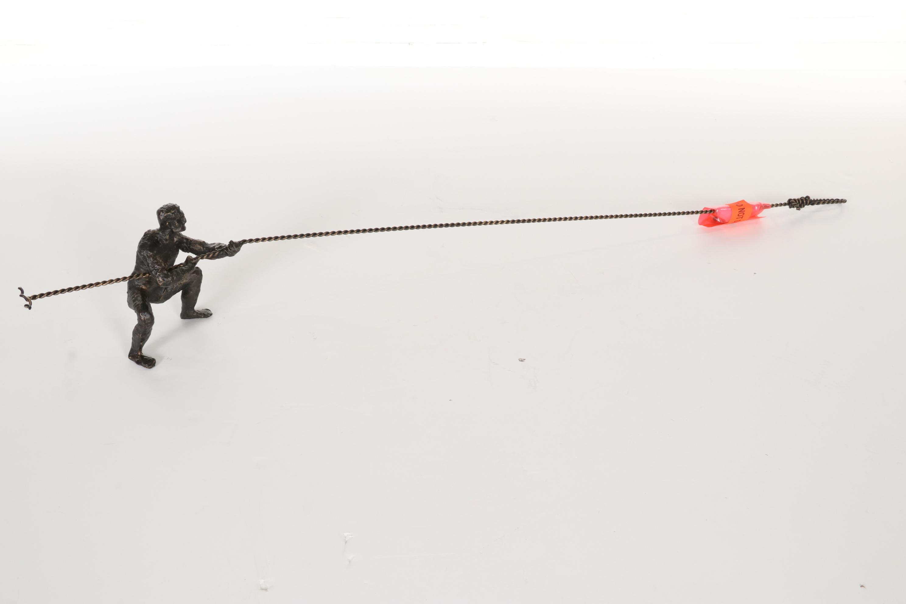 Global Views Bronze Finish Sculpture of Wall Climbing Man