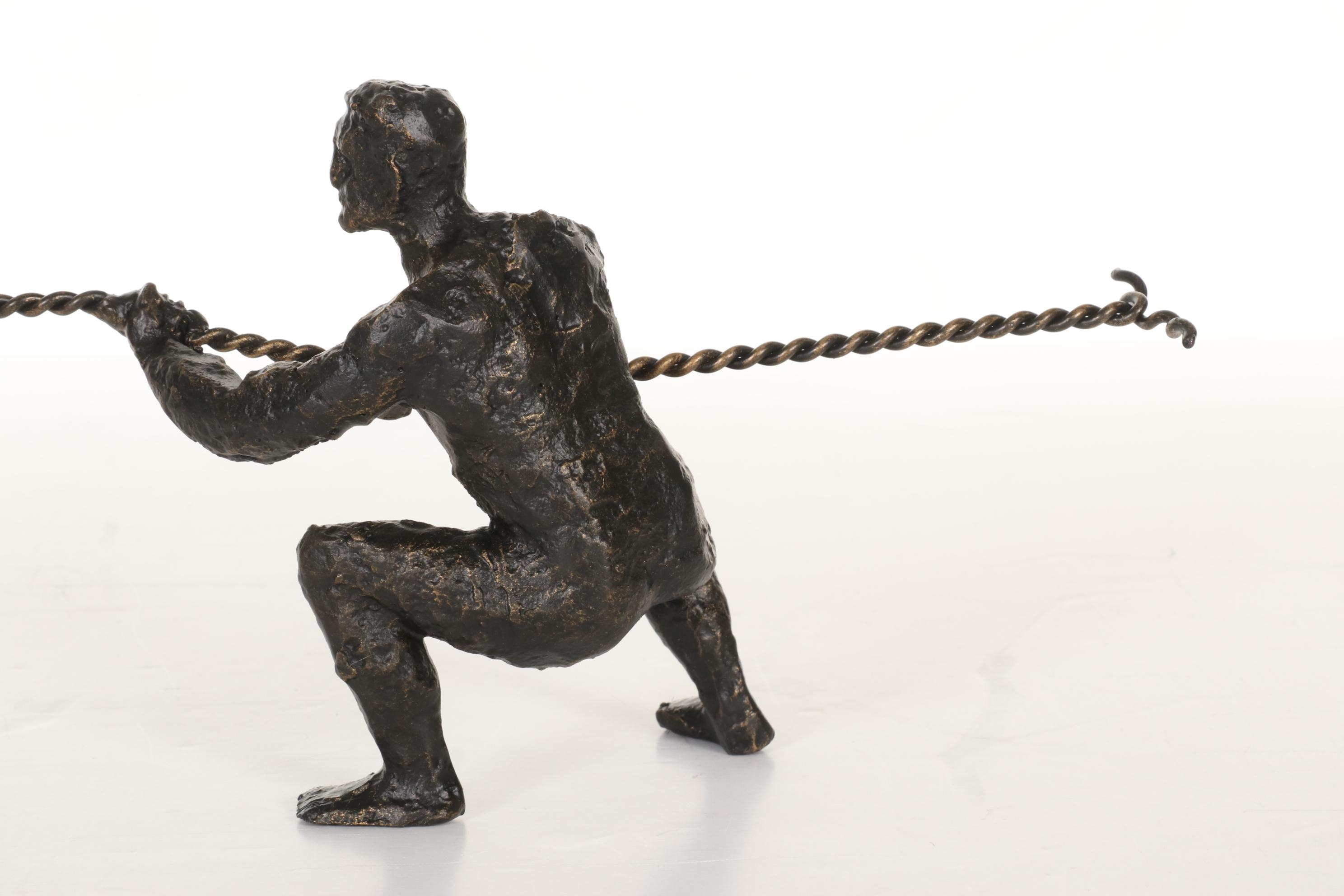 Global Views Bronze Finish Sculpture of Wall Climbing Man