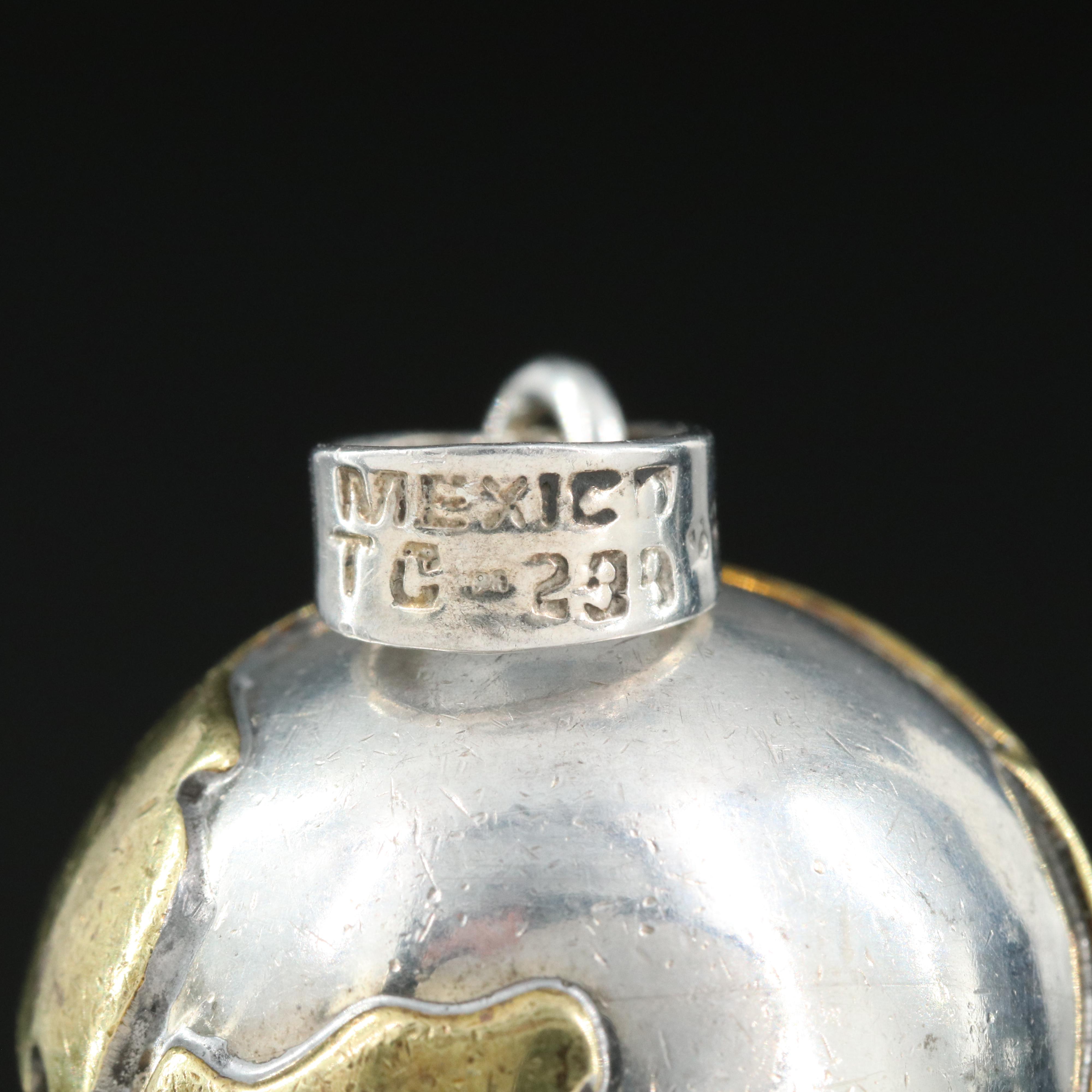 Mexican Sterling World Harmony Bell Pendant
