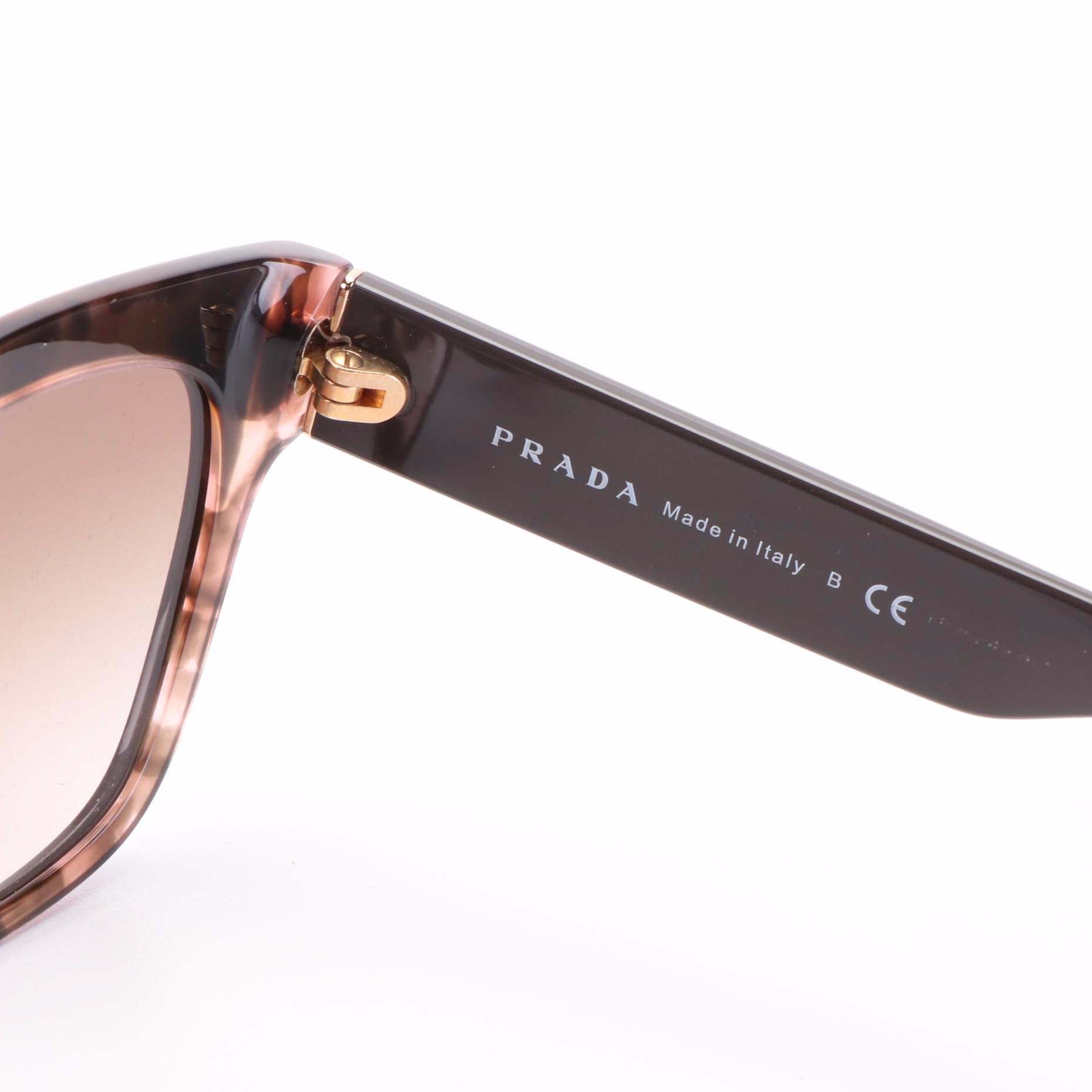 Prada PR 23XS Brown Oversized Cat Eye Sunglasses with Case and Box