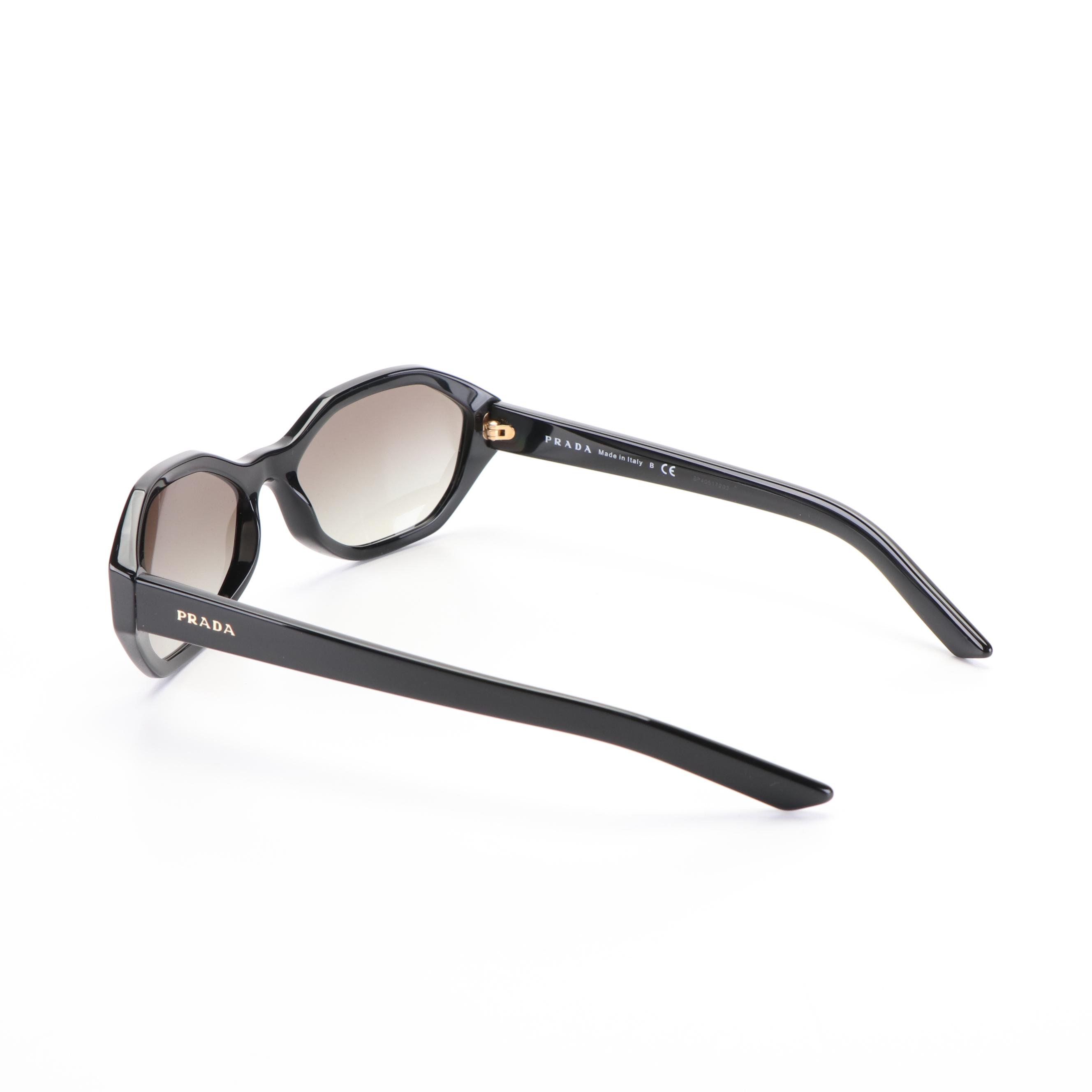 Prada PR 20VS Millennials Black Geometric Oval Sunglasses with Case and Box