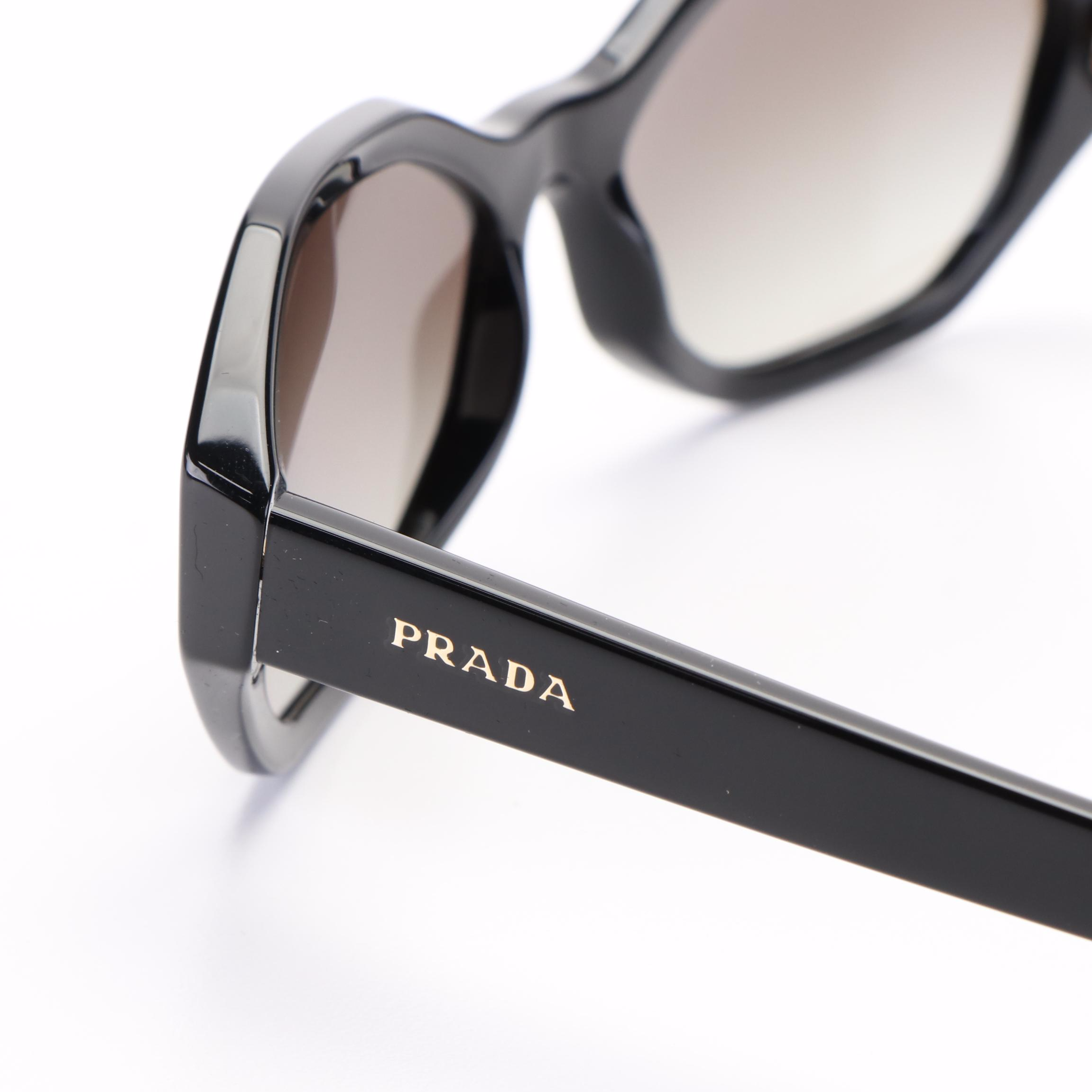 Prada PR 20VS Millennials Black Geometric Oval Sunglasses with Case and Box