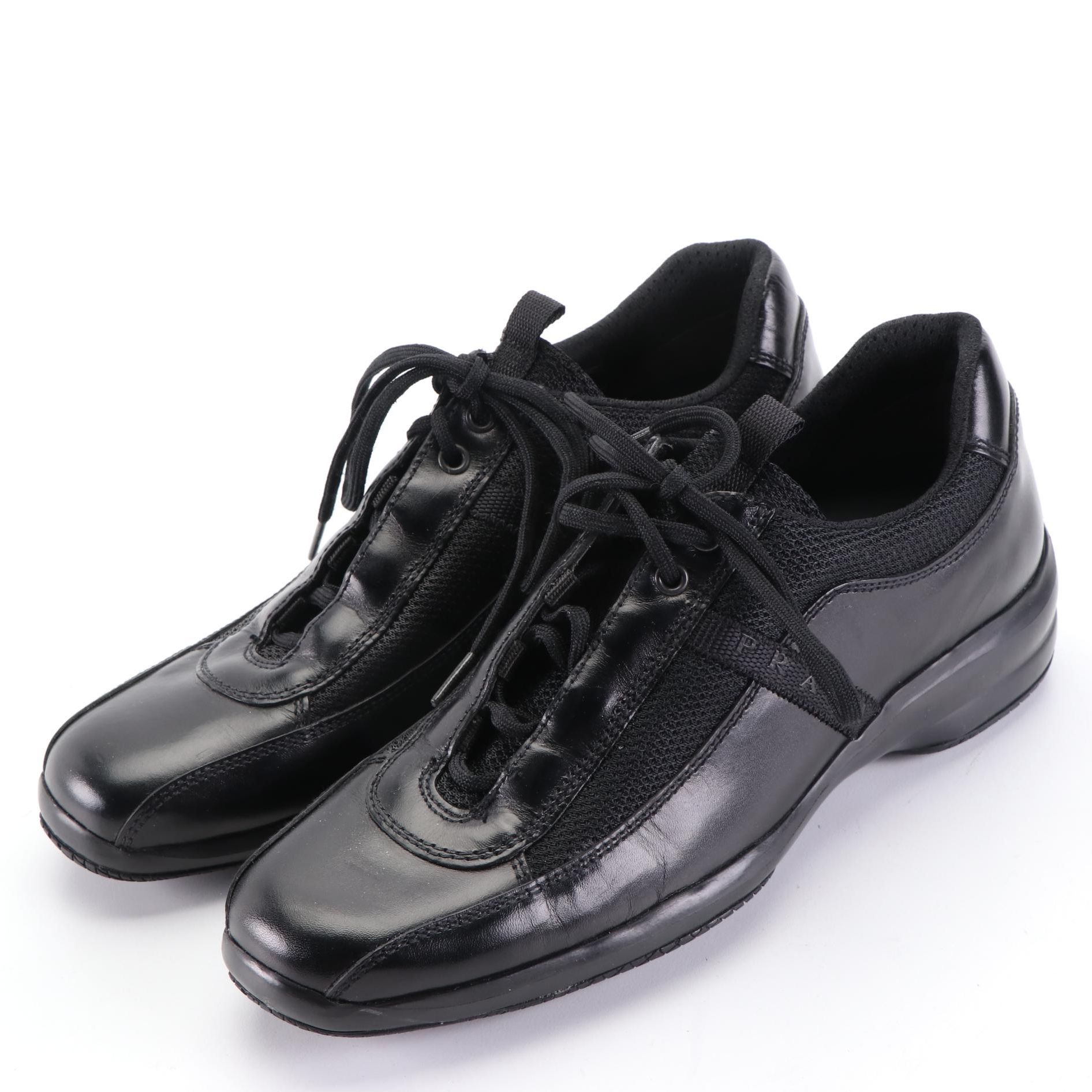 Prada Sport Leather and Nylon Lace-Up Sneakers